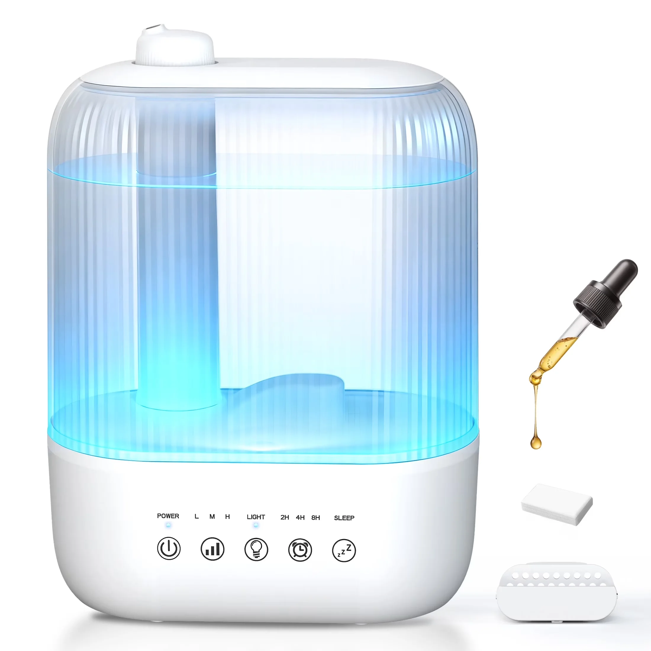 Stylish Humidifier with Timer, Adjustable Humidistat, Cool Mist - 37H for Home and Office Model C8C817