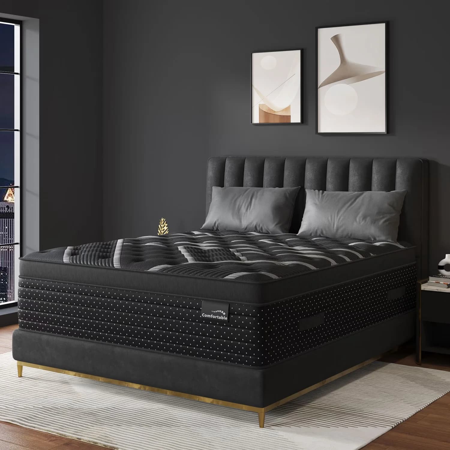 Mattresses Accessory Reliable with Mattress-In-A-Box - Breathable Knitted Fabric,High-Density Foam,Gel Memory Foam, Individual Pocket... Model 593800