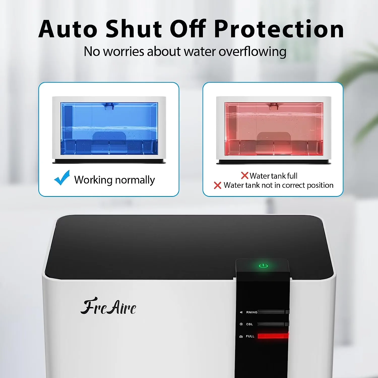 Modern Dehumidifier with Energy Efficient, Automatic Shut-Off, Smart Technology Capable - White Model F1F55C