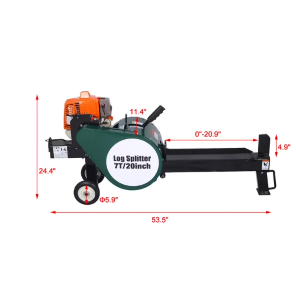 Quality Logsplitter with 110V, Wheeled - Green With Auto Return 20In - Quality Construction Model 1AC876