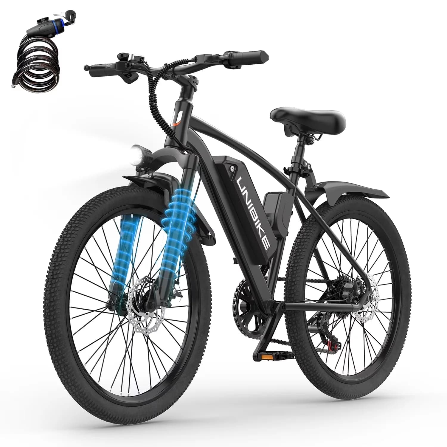 Modern Electric Bike with Battery, 748W, 36V - Black - Low Maintenance Model B0E6E1