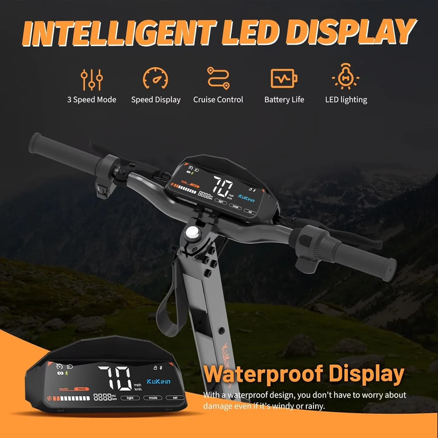 Scooter Compact with 2000W, Portable, Foldable - Aluminum, Alloy Steel Black Model A3B164