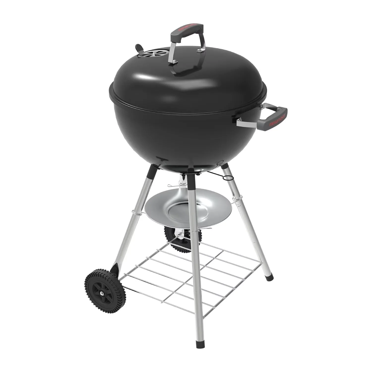 Sleek Charcoal Grill with Rust Resistant, Removable Ash Catcher, Adjustable Air Vents - Black Charcoal for Camping, Outdoor Model 90434D