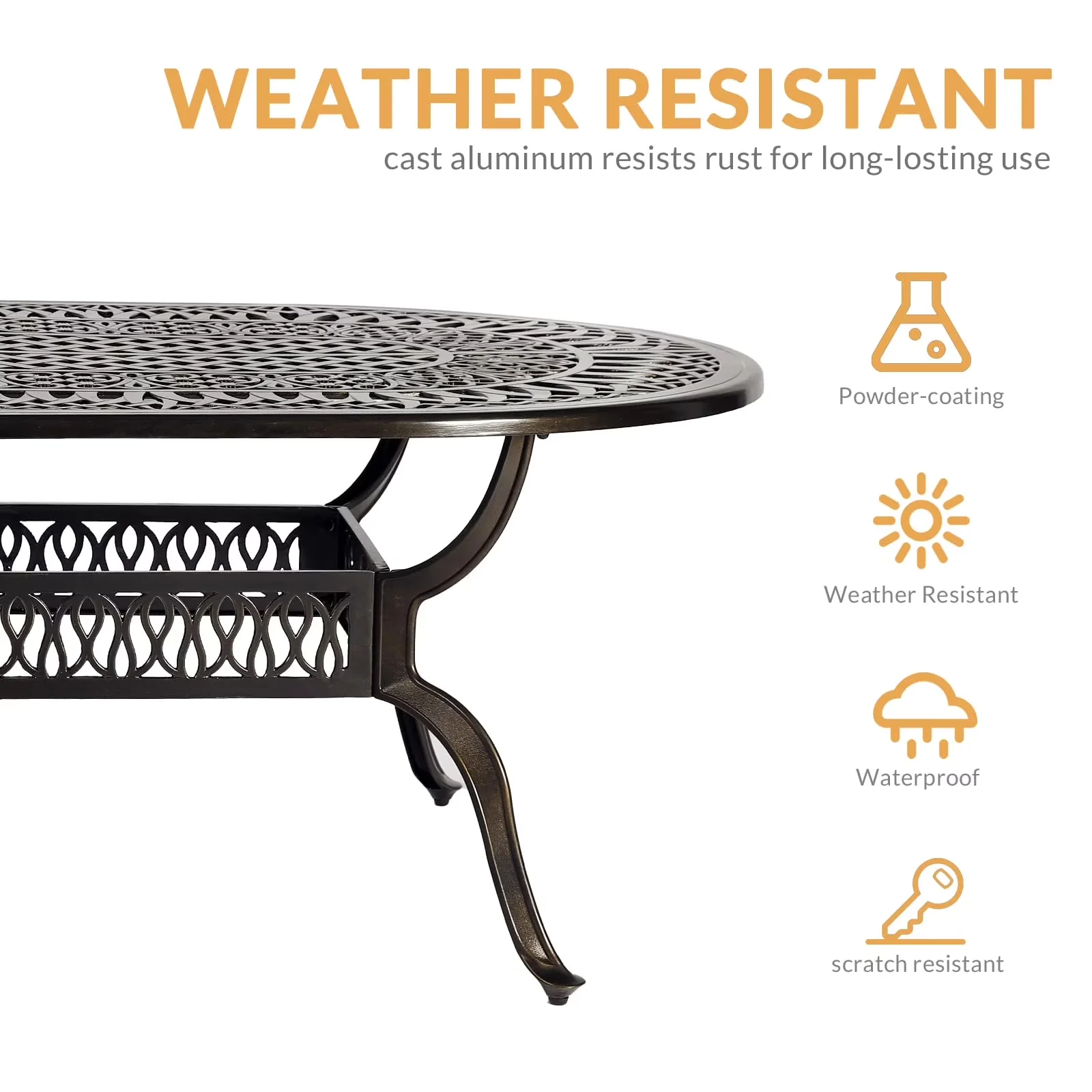 Patio Dining Set Professional with Funiture, 9-Piece, 2 Swivel Rocker Chairs - Red Aluminum Model 9BF3F3