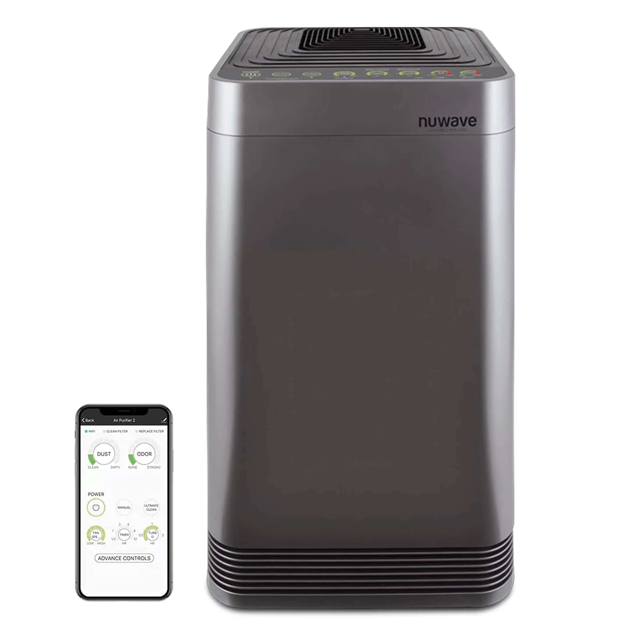Compact Air Purifier with Variable Speed, Filter Change Indicator - Silver Model 628B5F