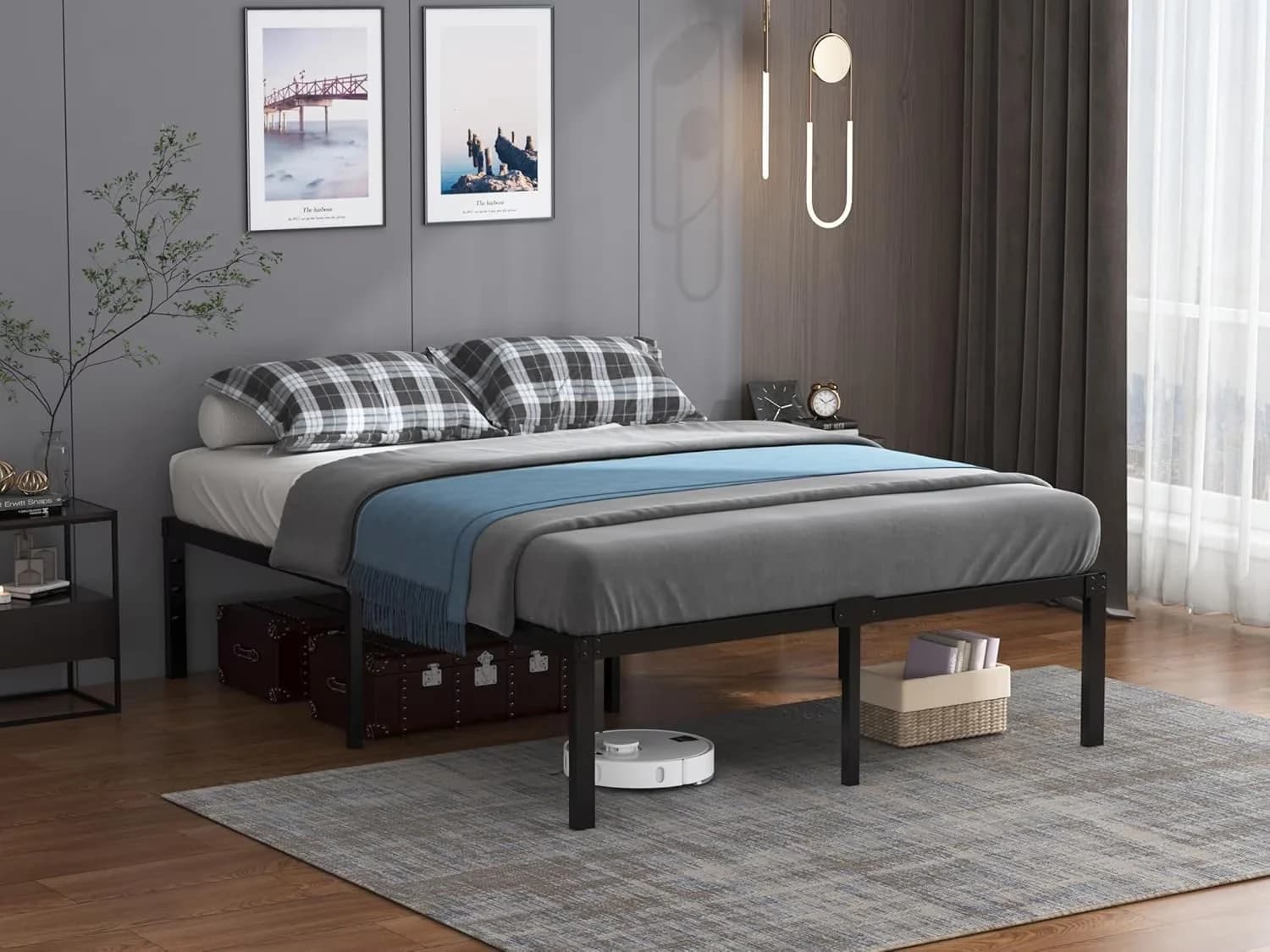 Essential Mattresses Accessory with Headboard Compatible, Adjustable Height - Metal Black Model A42B60