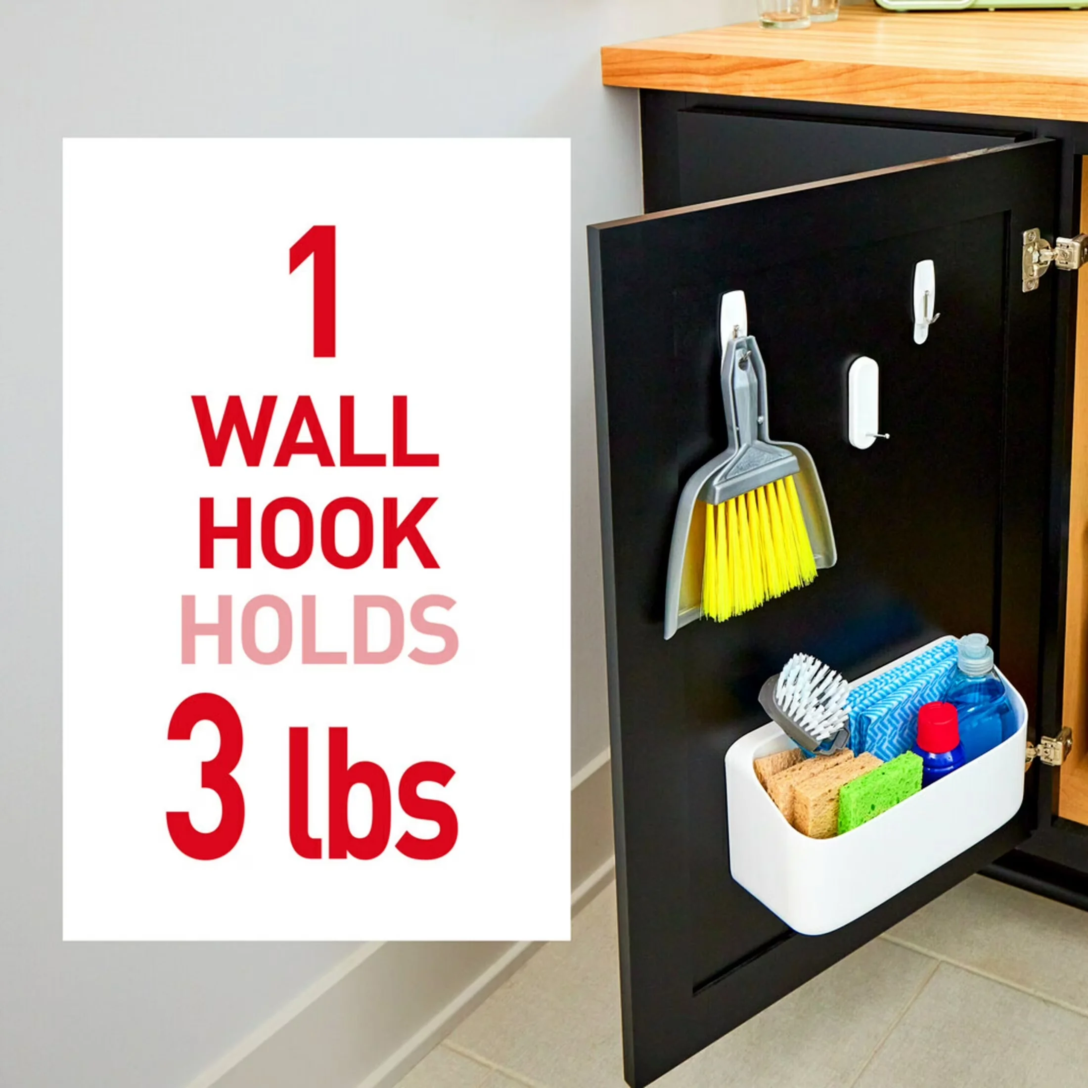 Quality Damage-Free Hanging with Easy Installation, 2 Hooks, 4 Strips Per Pack - White Metal Model A82A55