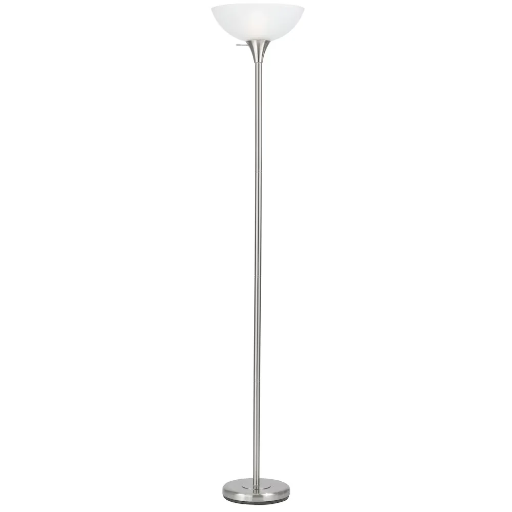 Sleek Floor Lamp with Incandescent, Torchiere Lamps, Dimmable - Gray Metal Model 392003