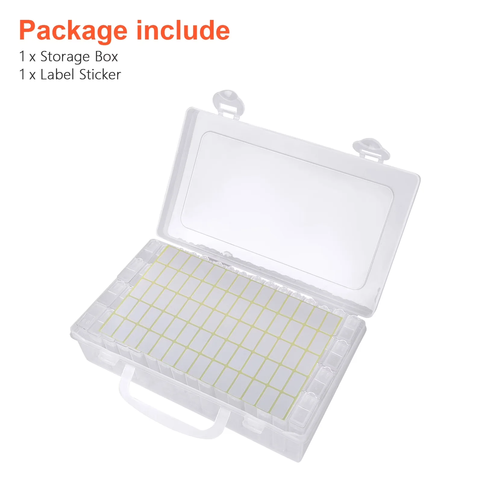 Garage Storage Supply Compact with Portable, 64 Grids Diamond Painting Boxes, Adjustable Dividers - White Plastic Model C0999A