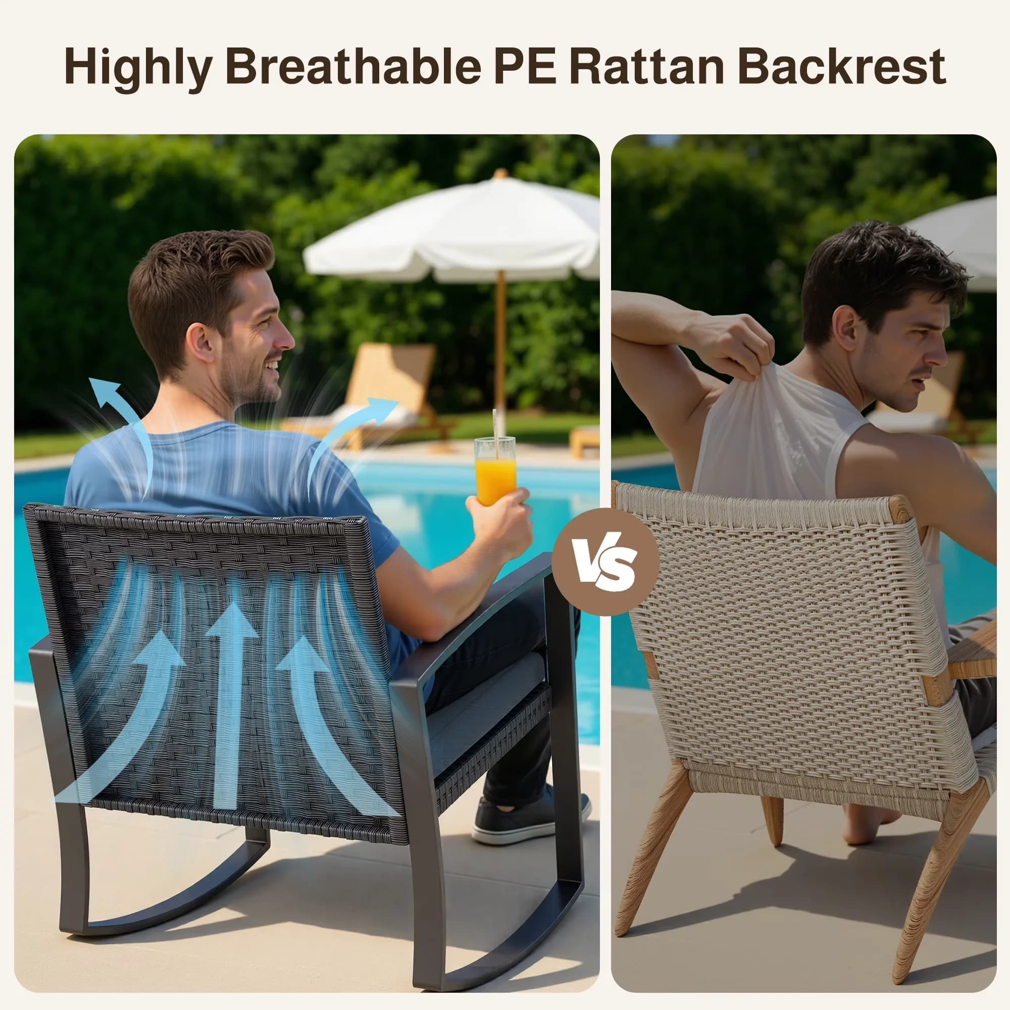 Efficient Patio Dining Set with Weatherproof, Weight Capacity:220 Pounds, Furniture on Sale - Pe Rattan, Steel Frame, Glass Gray Model A9AFEC