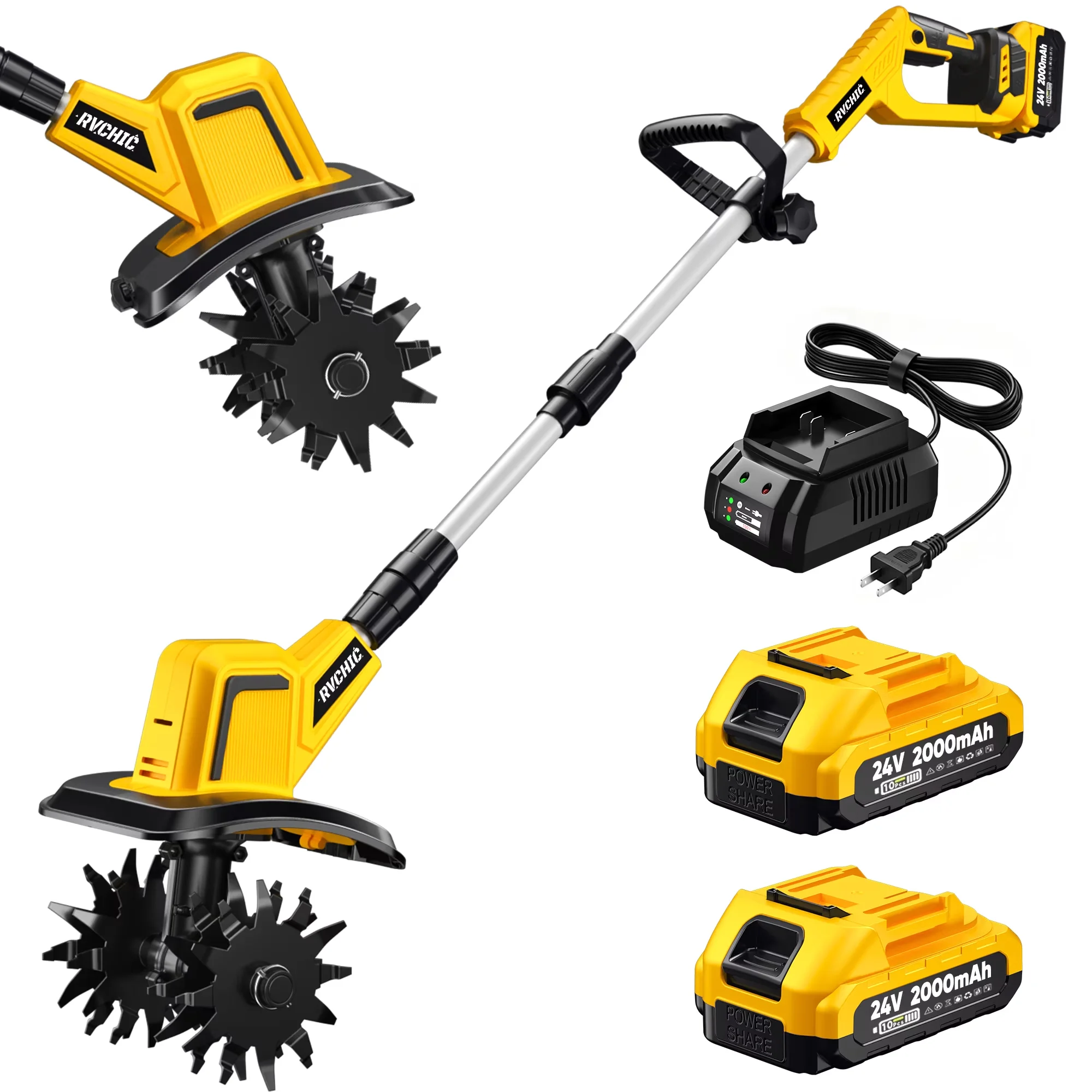 Durable Trillers Cultivator with 24V, 24V Cordless Tiller, High-Speed - Premium Collection Model 682FAC
