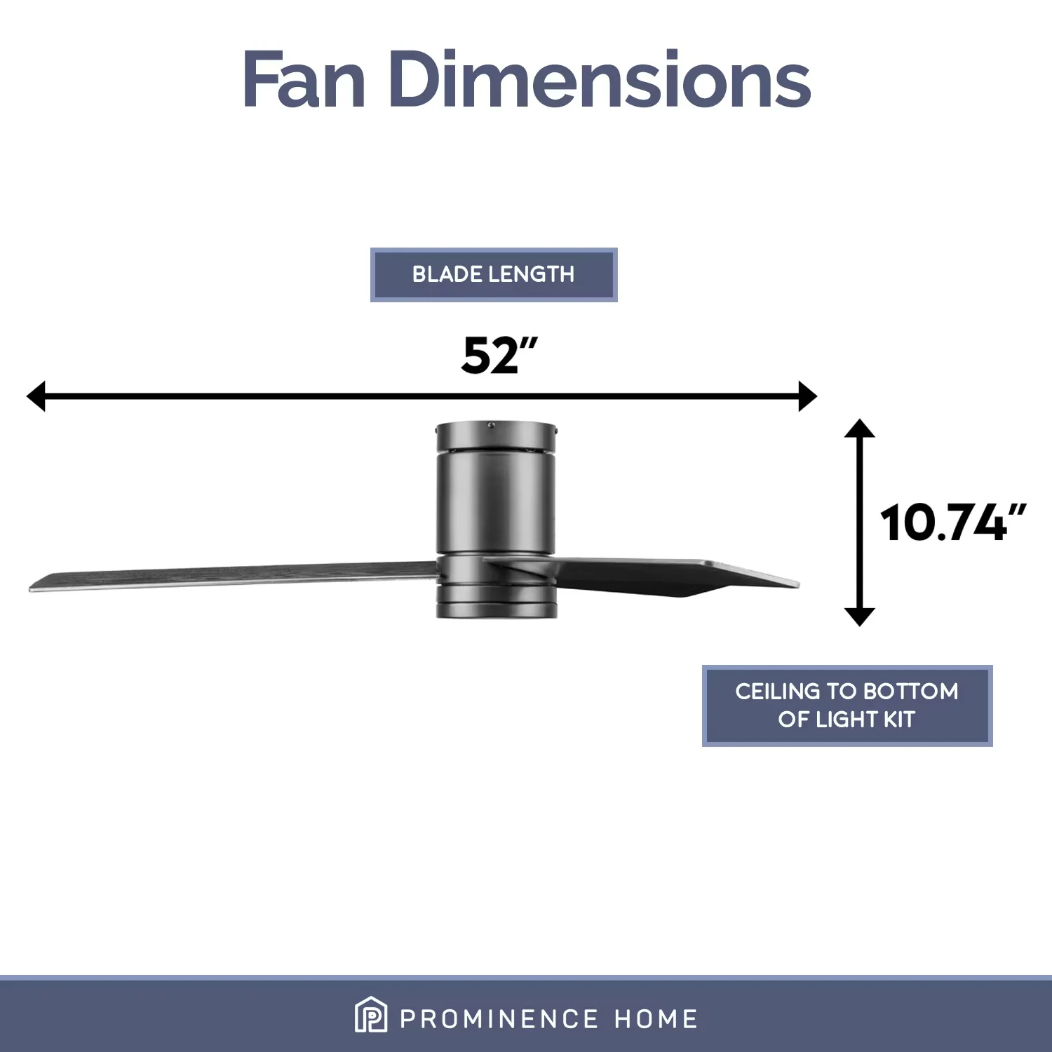 Efficient Ceiling Fan with LED, Contemporary, 52" Espy Gun Metal Remote Control - Glass Gray Model F29C93