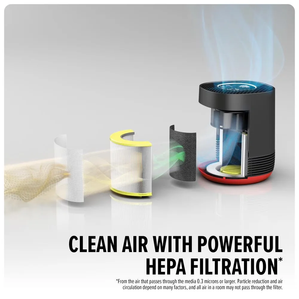 Compact Air Purifier with Variable Speed - Black WD10100V - Space-Saving Design Model FB7A34