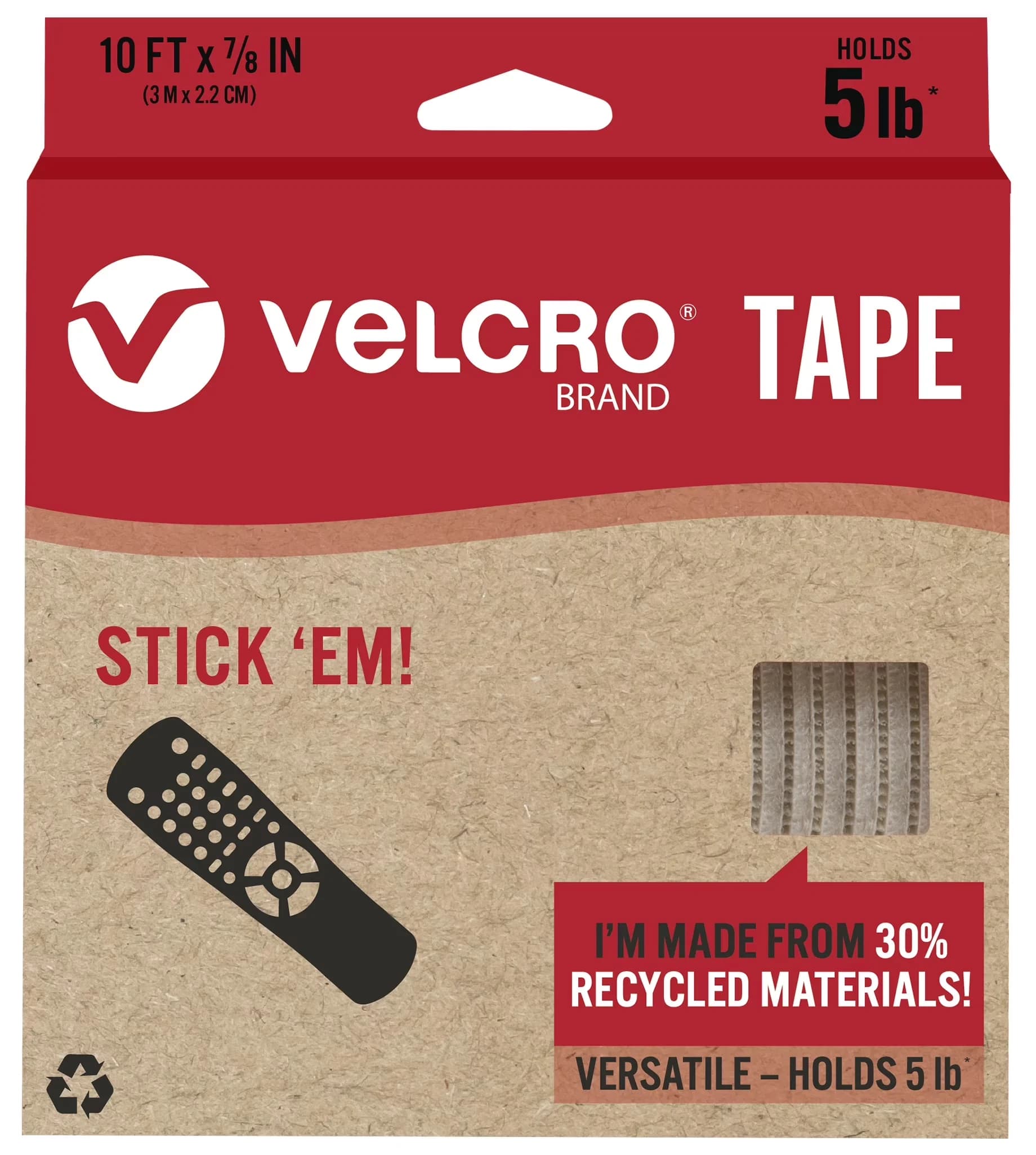Fastener Sleek with Sustainable 30% Recycled Material, White, Cut Strips to Length - Metal;Plastic White Model 559274