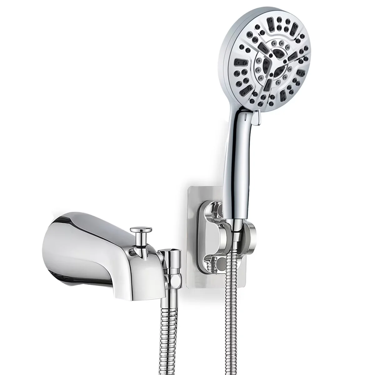 Durable Shower Head with Handheld, Universal, Easy To Install - Zinc Alloy Silver Model D7444F