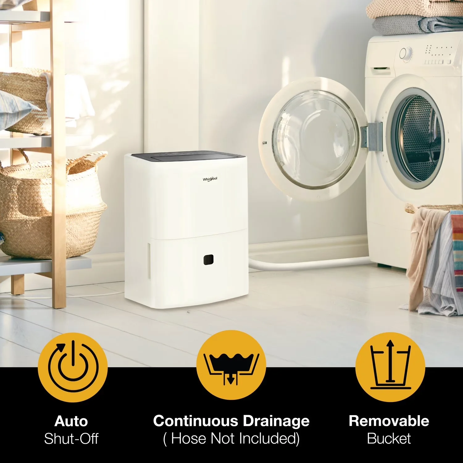 Dehumidifier Modern with Energy Star Certified, 50-Pint in White - White Model 4F9DC8