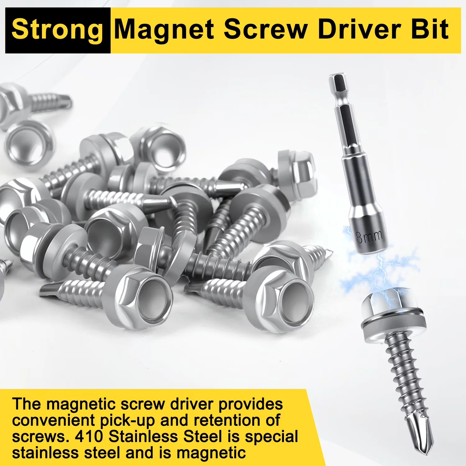 Compact Fastener with Easy-To-Use - 410 Stainless Steel Silver 1/2 - Modern Design Model 48E782