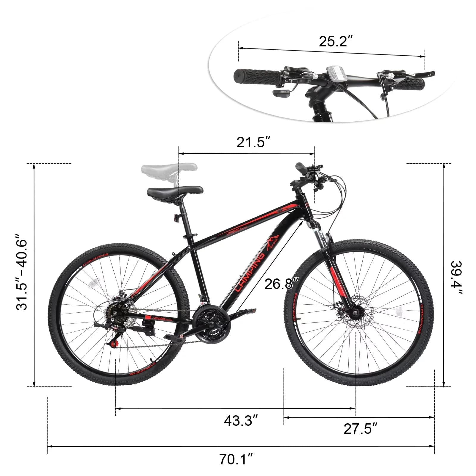 Professional Mountain Bike with Foldable, 27.5in 21 Speed - Universal Fit Model AE5D90
