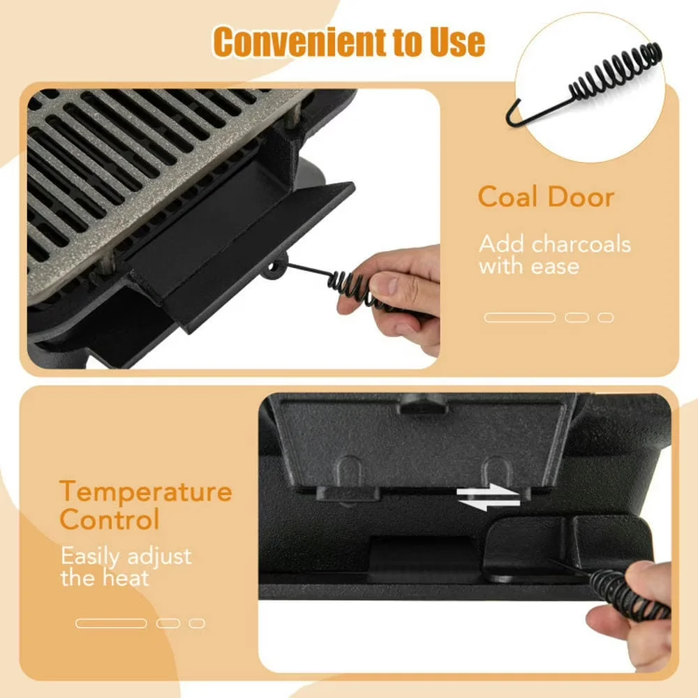 Professional Flat Top Grill with Portable, Grate Lifter - Cast Iron Black Model 67F61F