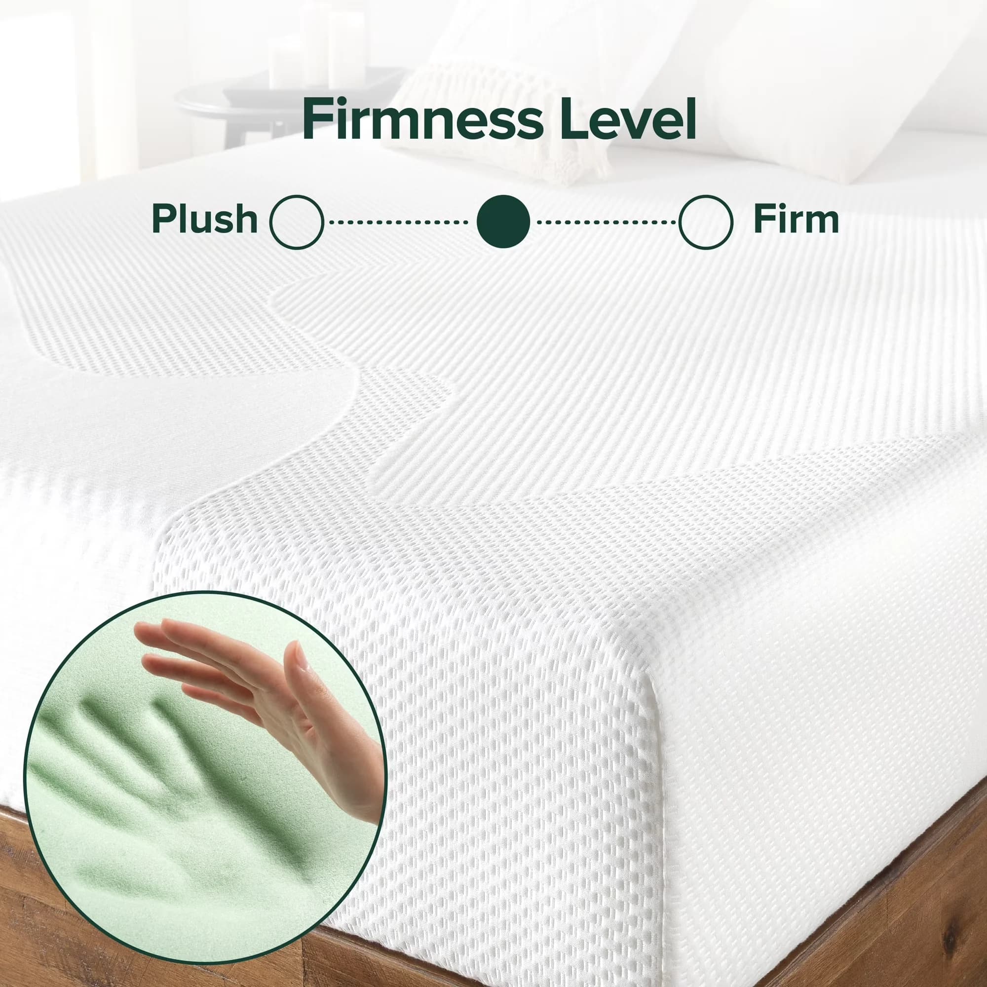 Sleek Mattresses Accessory with Mattress-In-A-Box, Twin - Fabric Zinus Model E9D3D3