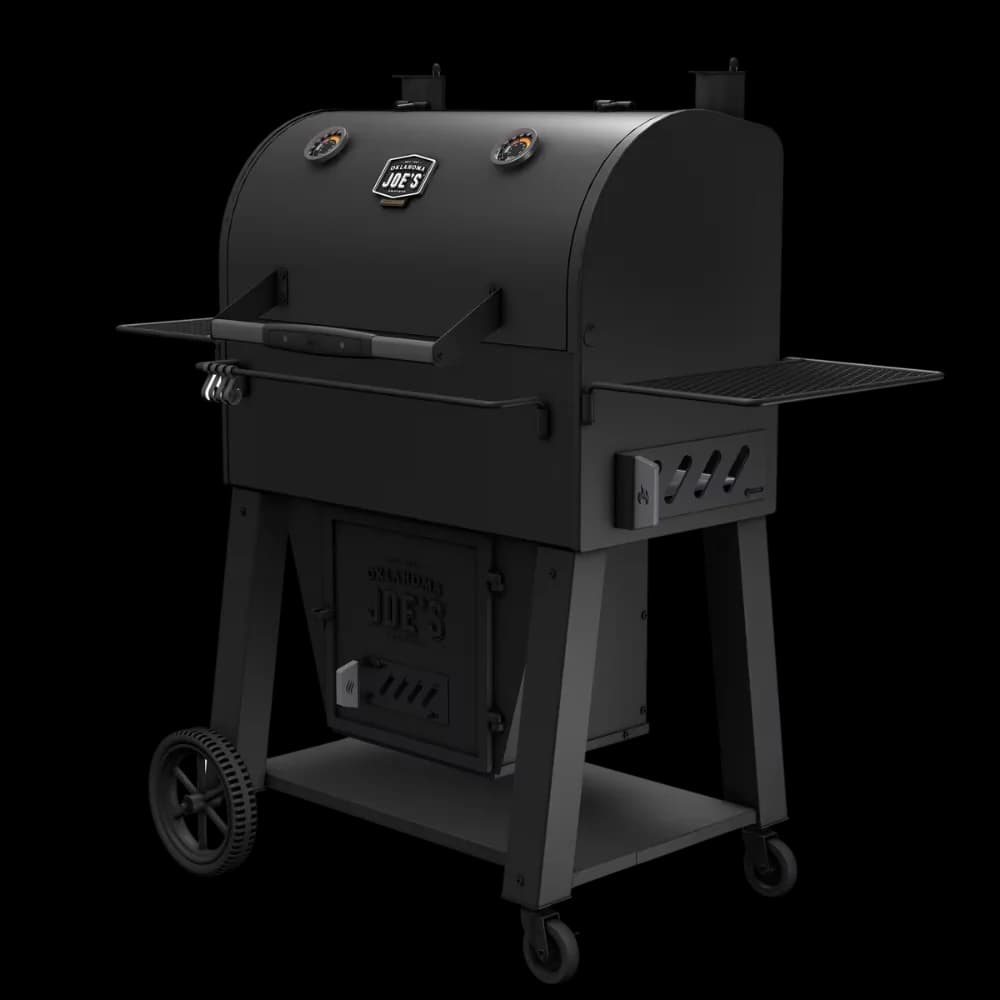 Quality Smoker with Heat Thermometer, Warming Rack - Black Heavy Duty Steel Model 29C098
