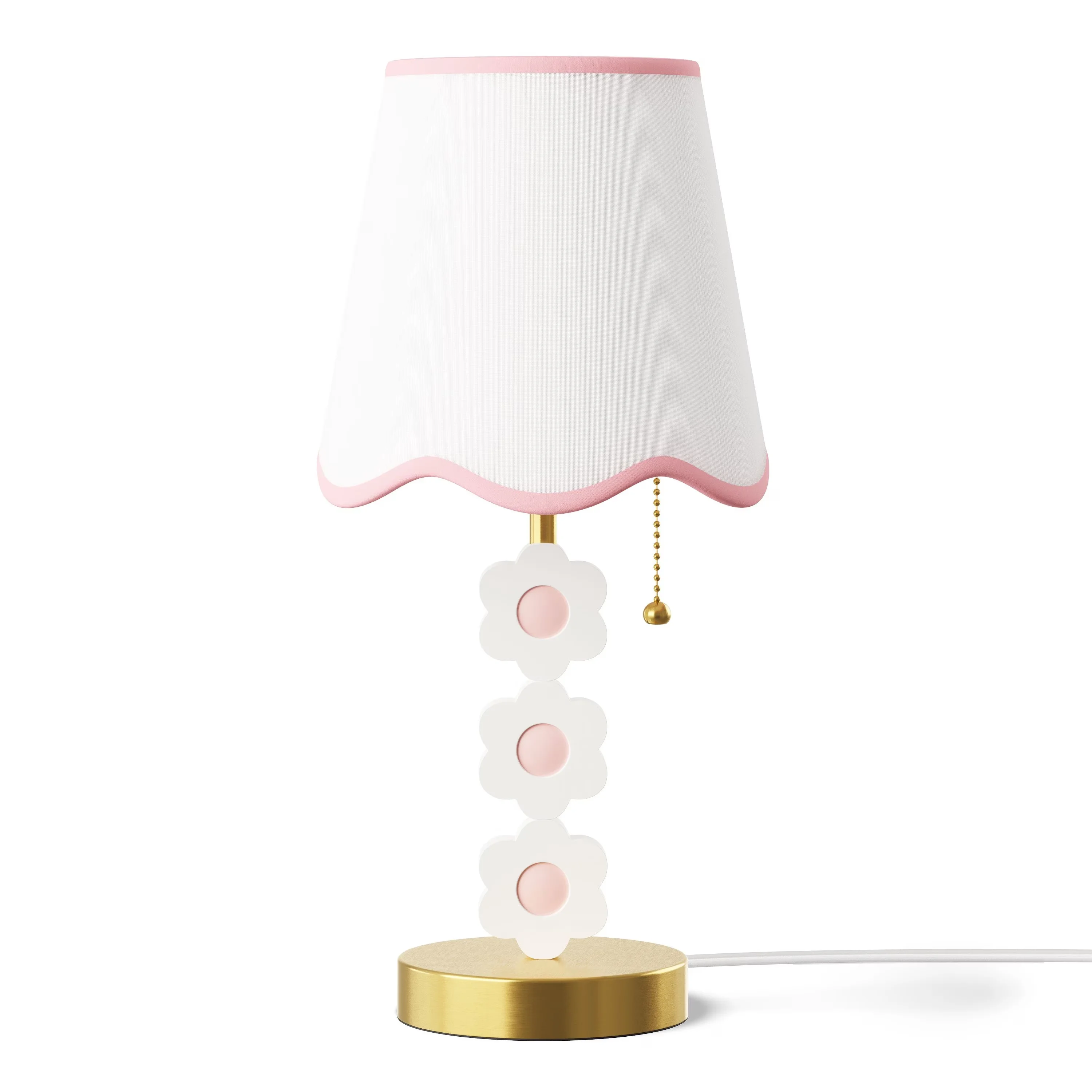 Table Lamp Versatile with Incandescent, Standard Lamps, Modern - White Polyresin, Metal, Fabric Model 20535F
