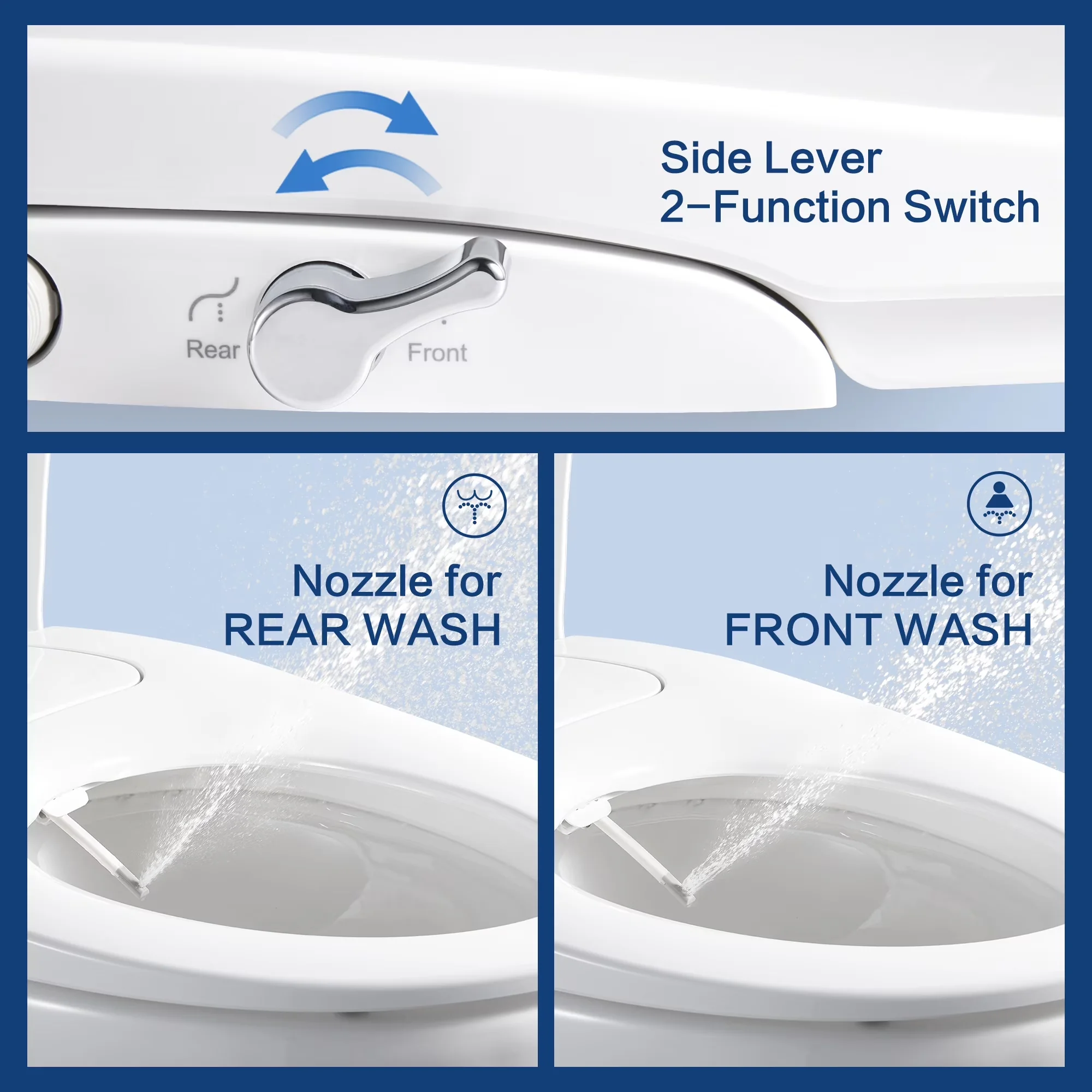 Quality Toilet Seats And Lid with Adjustable, 180 Degree Swivel, Easy Installation - White Pp Model 94734B