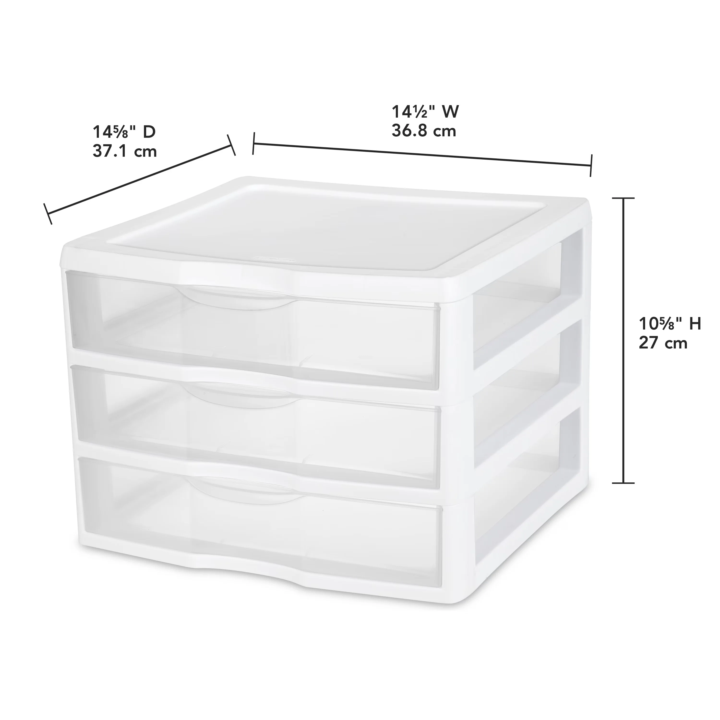 Garage Storage Supply Classic with Stackable, Wide 3 Drawer Unit, Single unit option - White Plastic Model 711A71