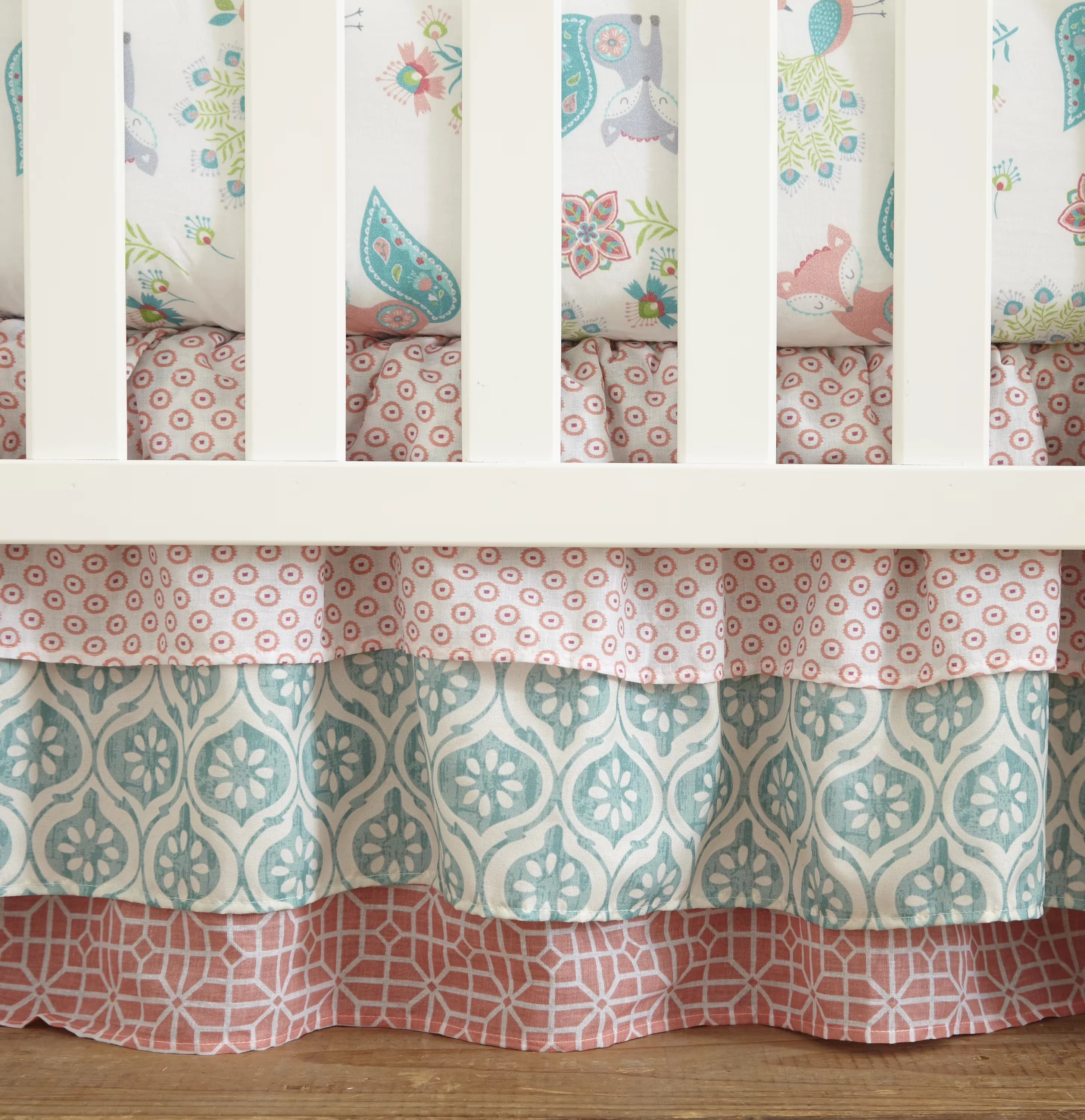 Lamp Reliable with Modern, Hypoallergenic, Fiona 5 Piece Crib Bedding Set - Model 82EE5F