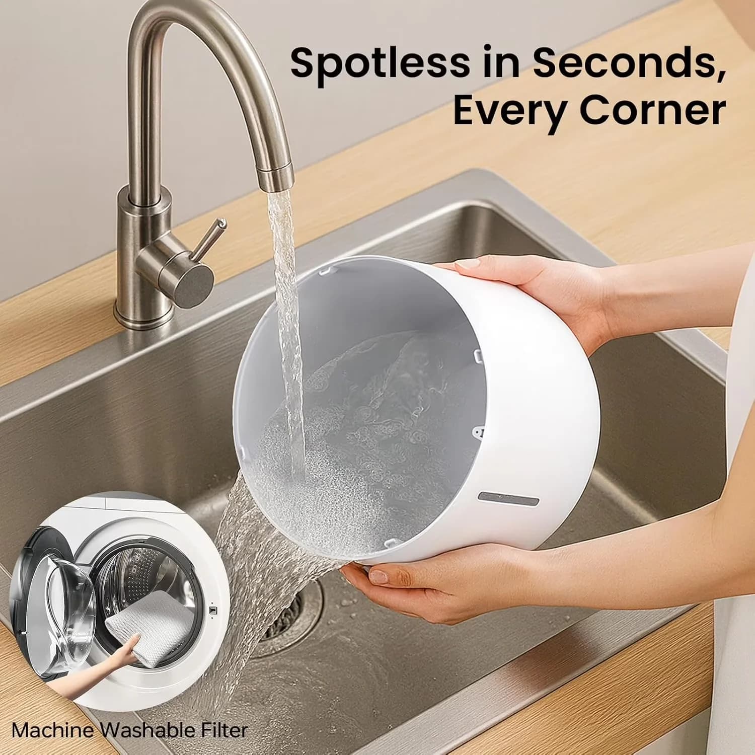 Humidifier Modern with Timer, Automatic Moisture Control - White for Bedroom Model 50B73A