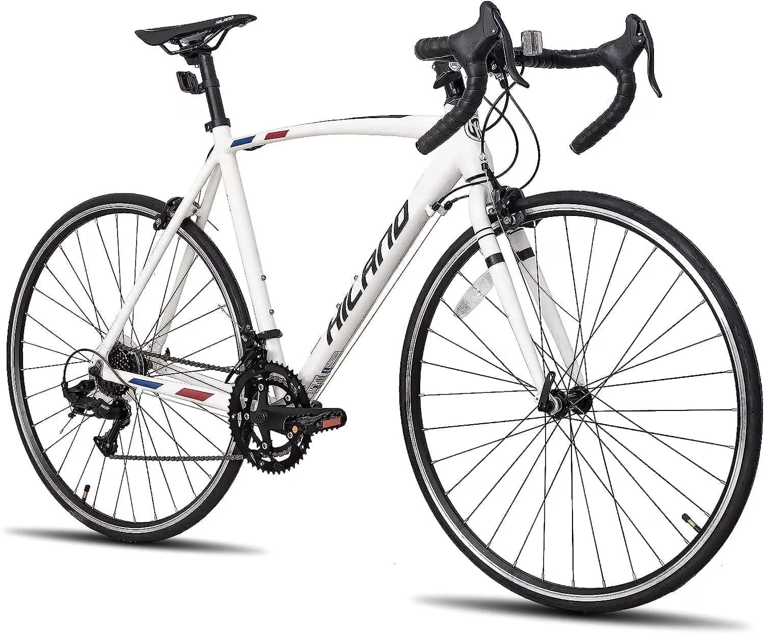 Innovative Road Bike with Lightweight, Adjustable Seat Height, Light Weight Aluminum Frame - White Model BAE925