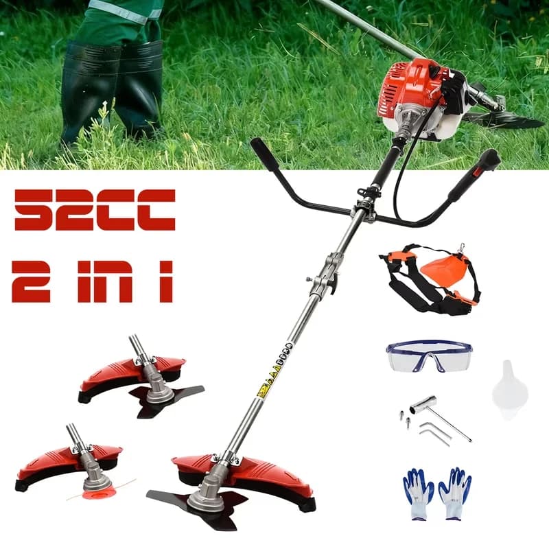 String Trimmer Premium with Attachment Capable, Bevel Adjustment, Edger Conversion Capable - Red for Garden Model 6A8DAA