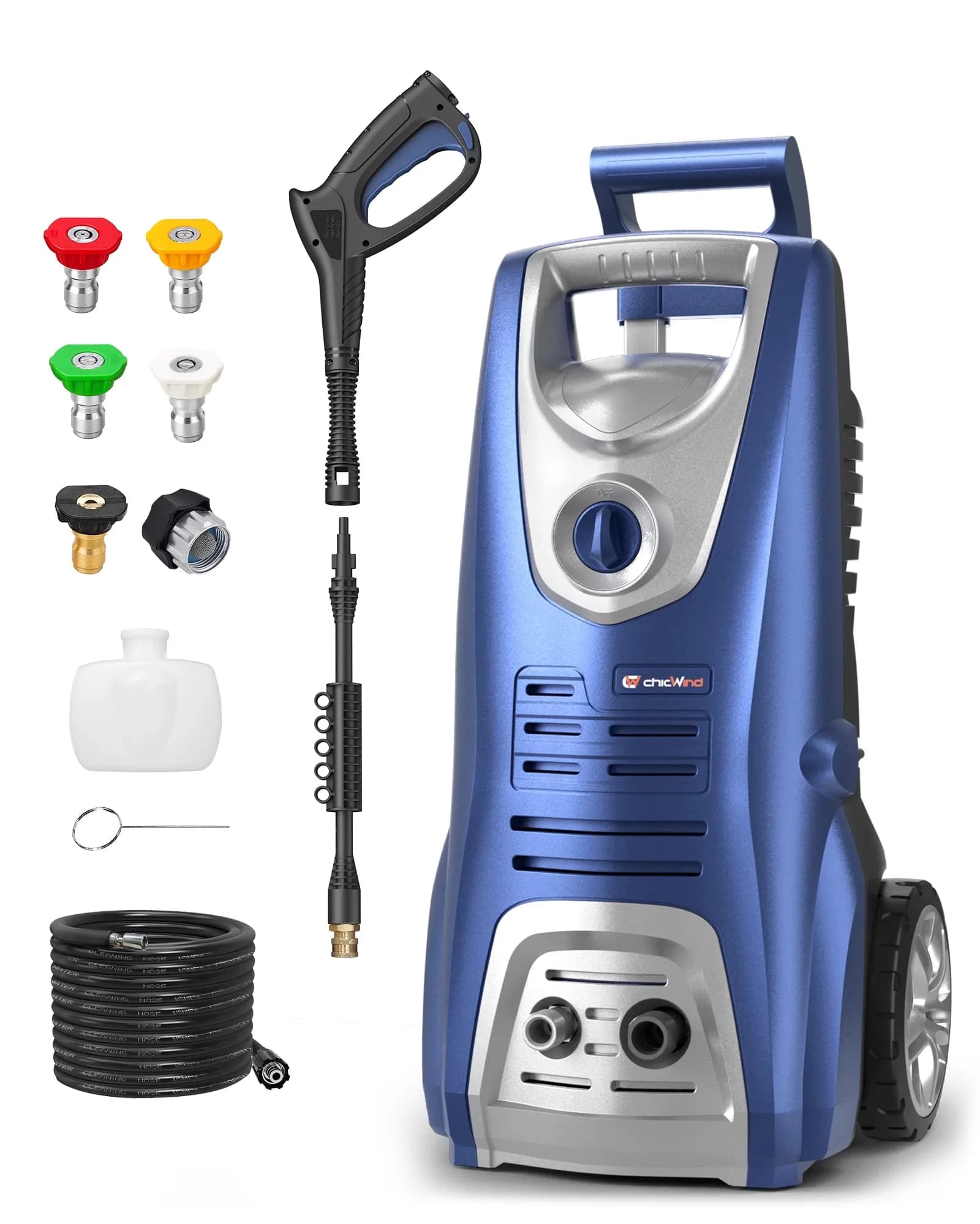 Quality Pressure Washer with Quick Connect Tips, 1.55 GPM, 17 ft Hose - Commercial Quality Model E21BB9