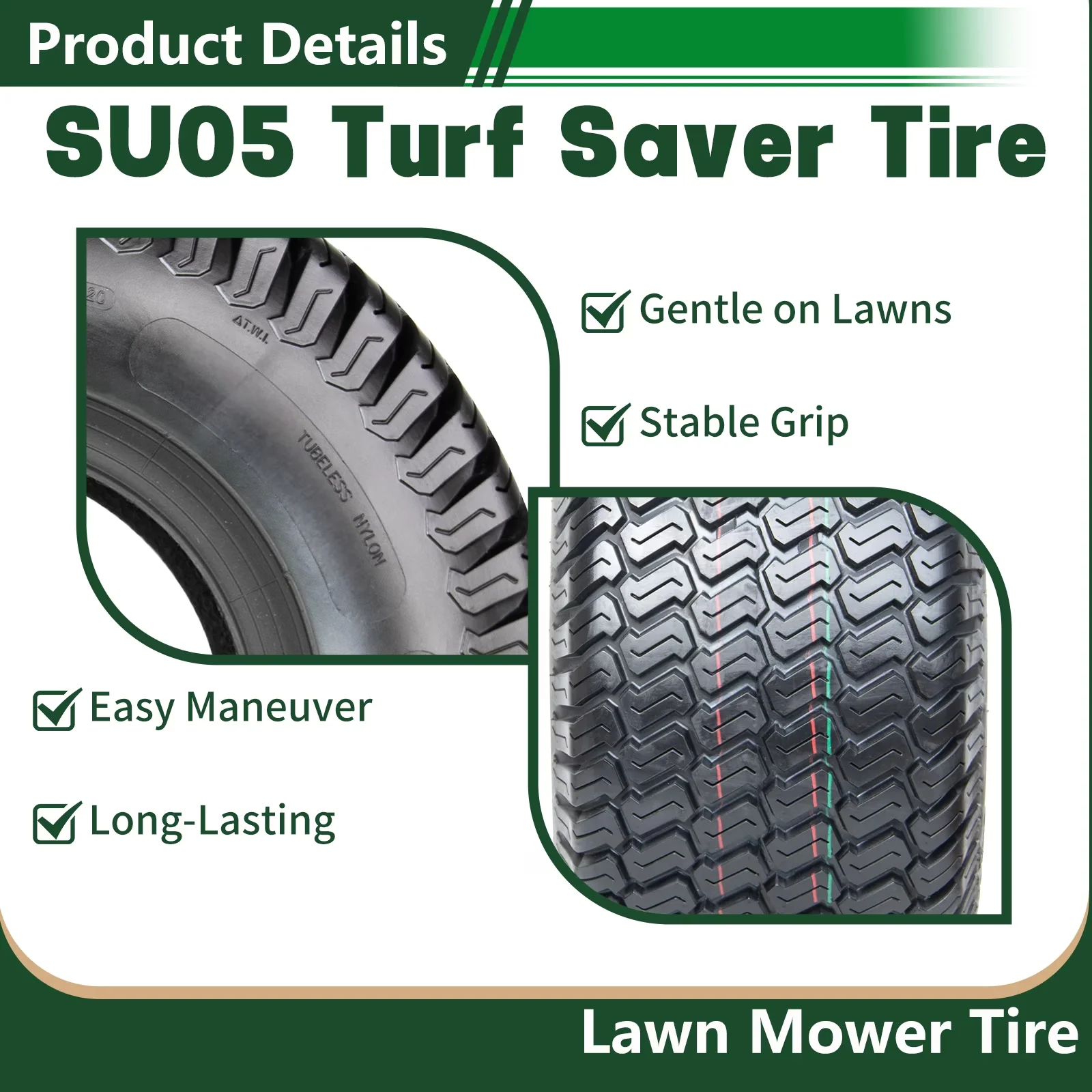 Lawn Mower Tire Sleek with Universal Fit - SU05 - Built to Last Model 93DE53