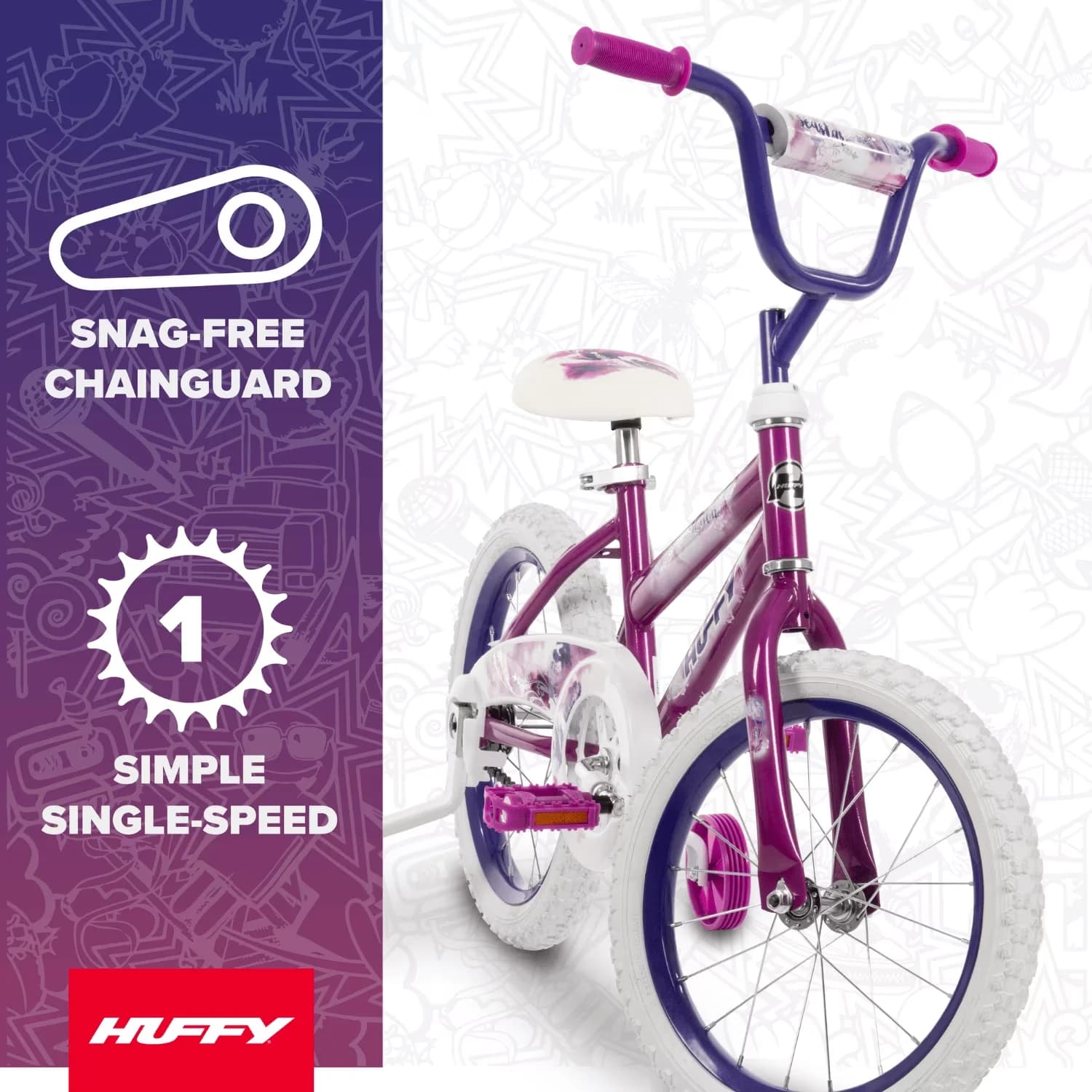 Quality Kids Bike with Adjustable Seat, Adjustable Seat Height, Girls - Purple Model BB363F
