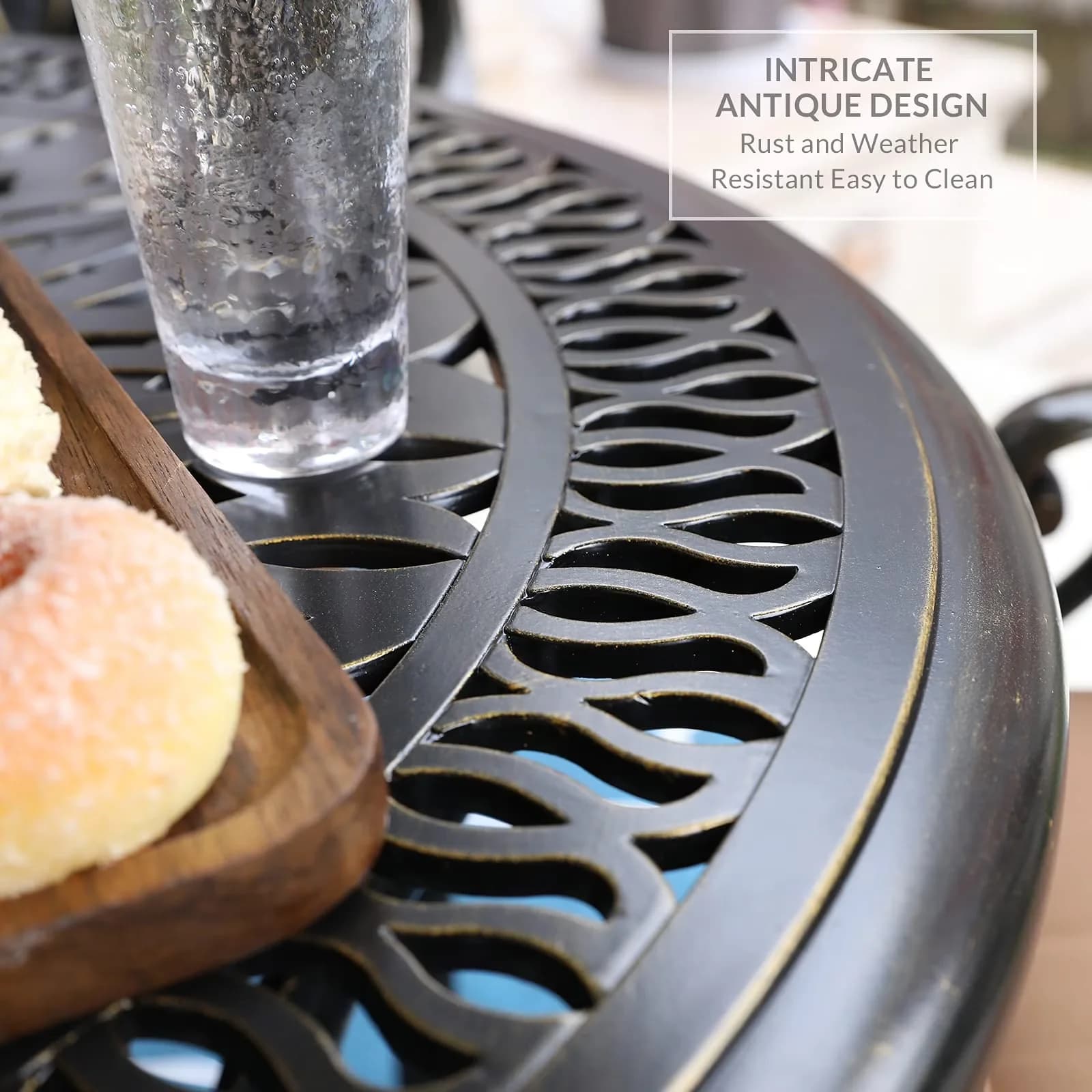 Modern Outdoor Heating with Waterproof, Rustic/Lodge, Umbrella Hole - Cast Aluminum Antique Bronze Model 459642