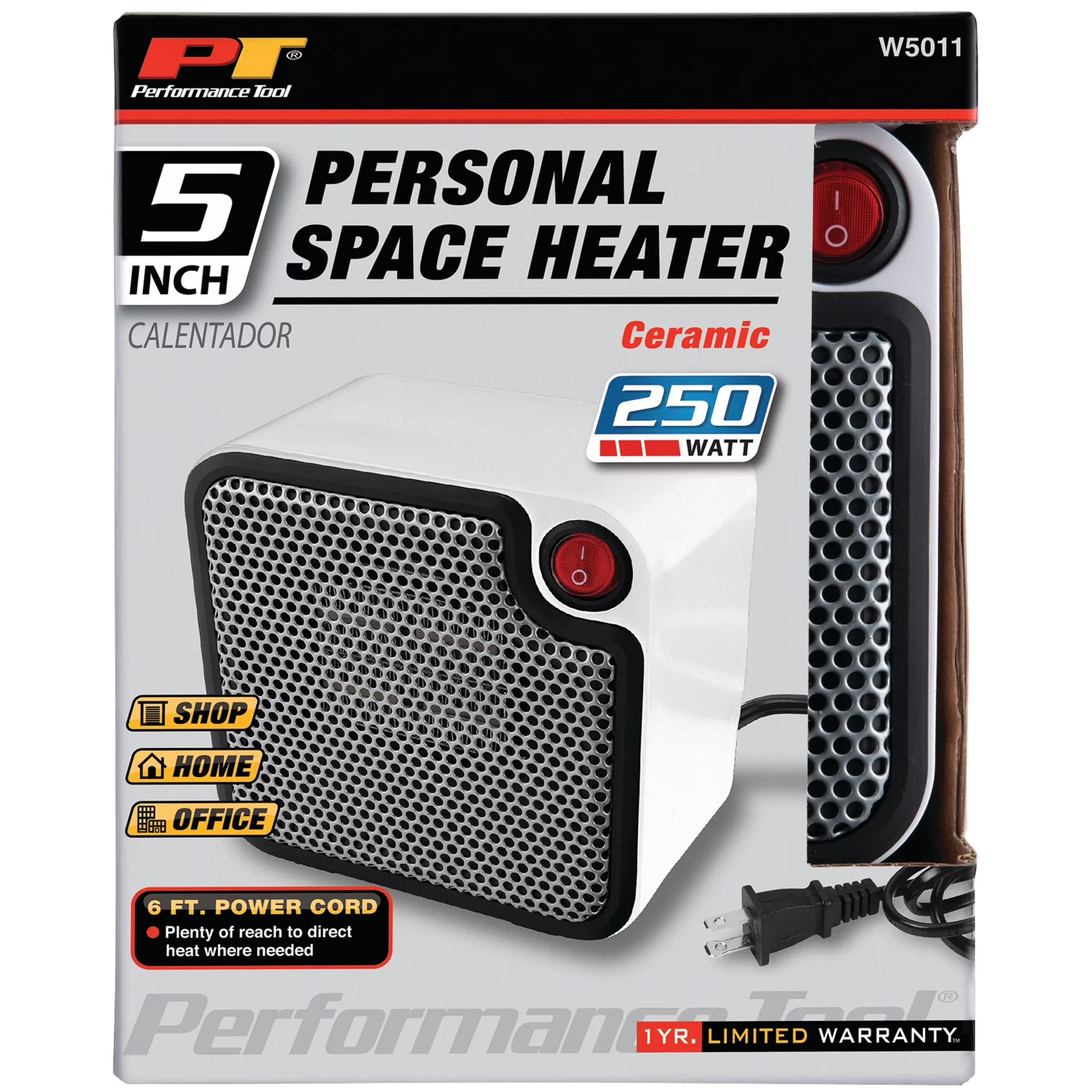Portable And Electric Space Heater Quality with 250W, Automatic Shutoff - White Model 789309