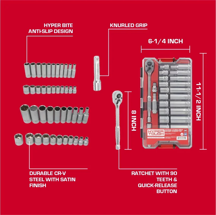 Reliable Hand Tool Set with Easy Clean, Easy To Operate, Handheld - Carbon Steel Silver Model D50CE0