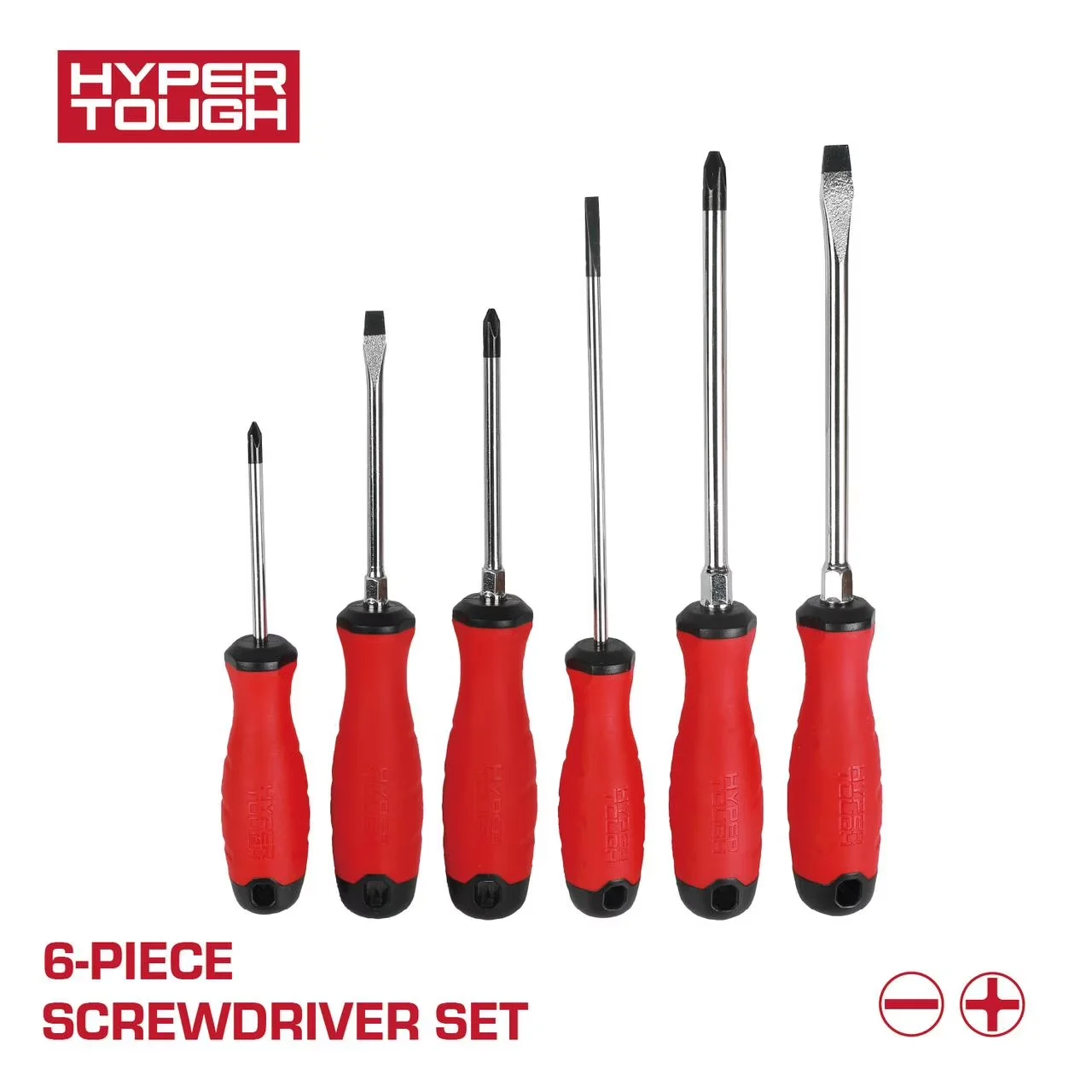 Hand Tool Set Modern with Magnetic, Long-Lasting, Dual Material Tri-Oval Comfort Grips - Red Cr-V Model 779883