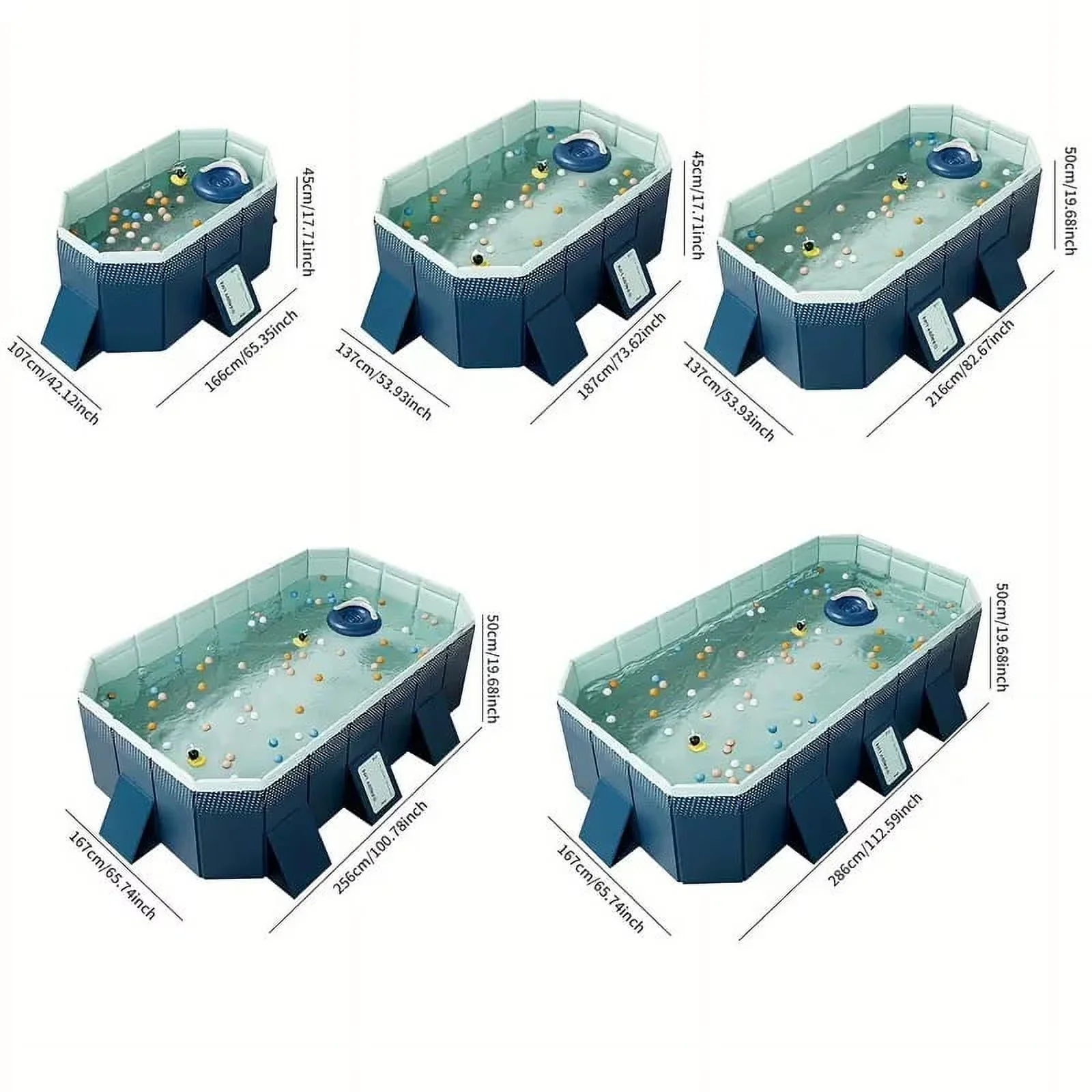 Inflatable Pool Durable with Mold Resistant, Non-Inflatable, 1900L/ Capacity - Blue for Outdoor Model 0BC470