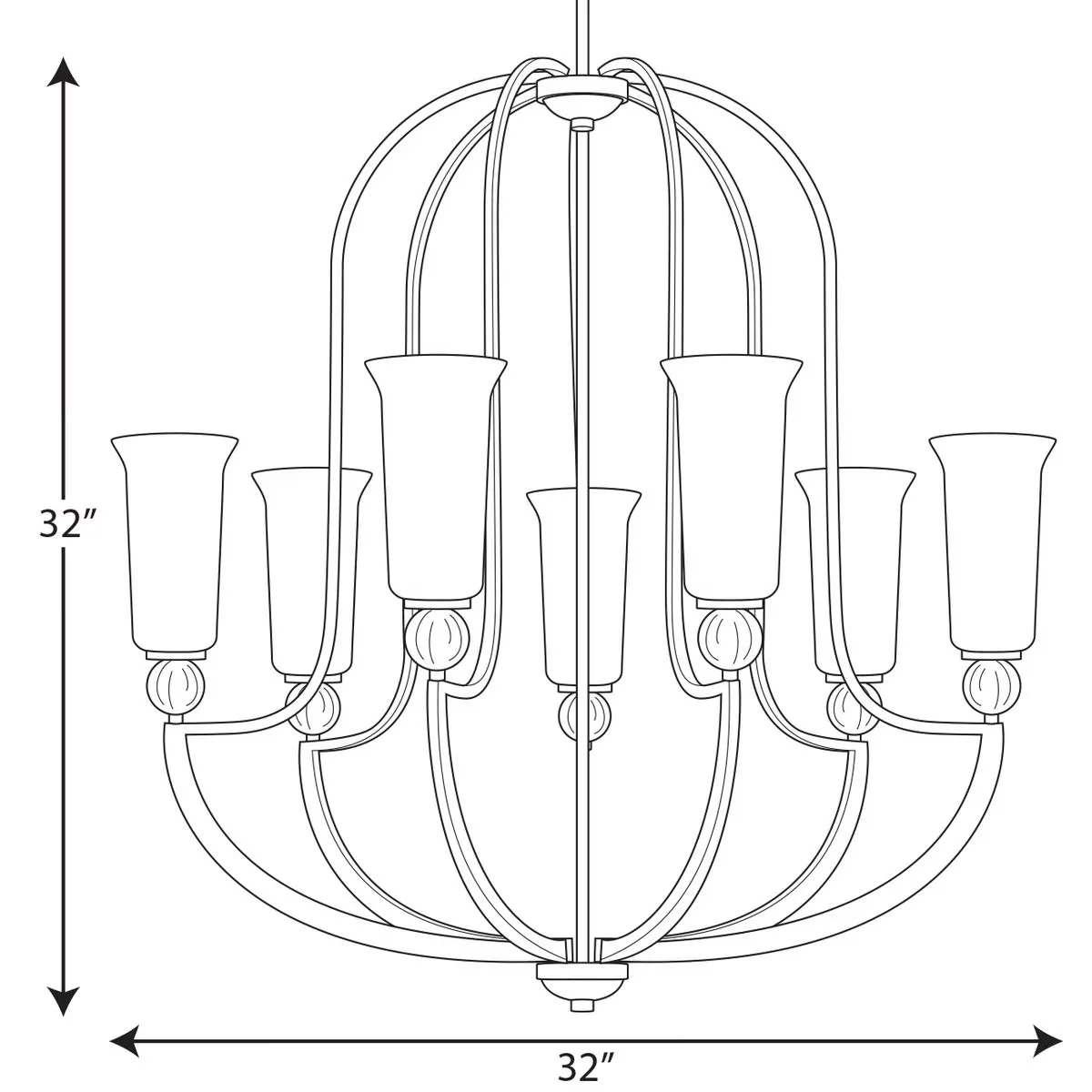 Efficient Ceiling Lights Fixture with Incandescent, Glam, Tall, trumpeted opal glass. - Porcelain/Steel Model 89E2B2