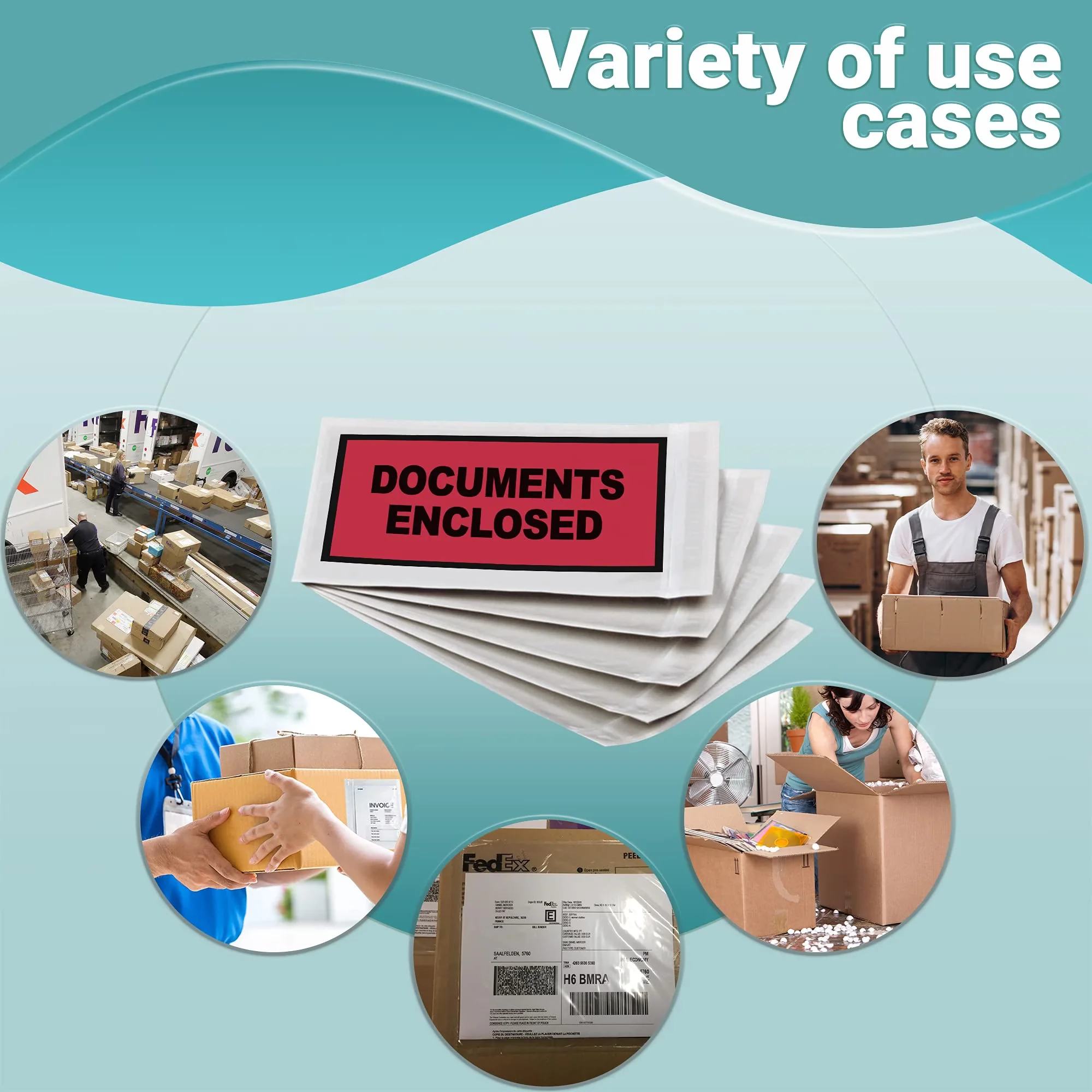 Moving Reliable with 5.5 x 10 in, 1000 Count, Important Papers Packing List Envelopes - Clear Model ECC7FC