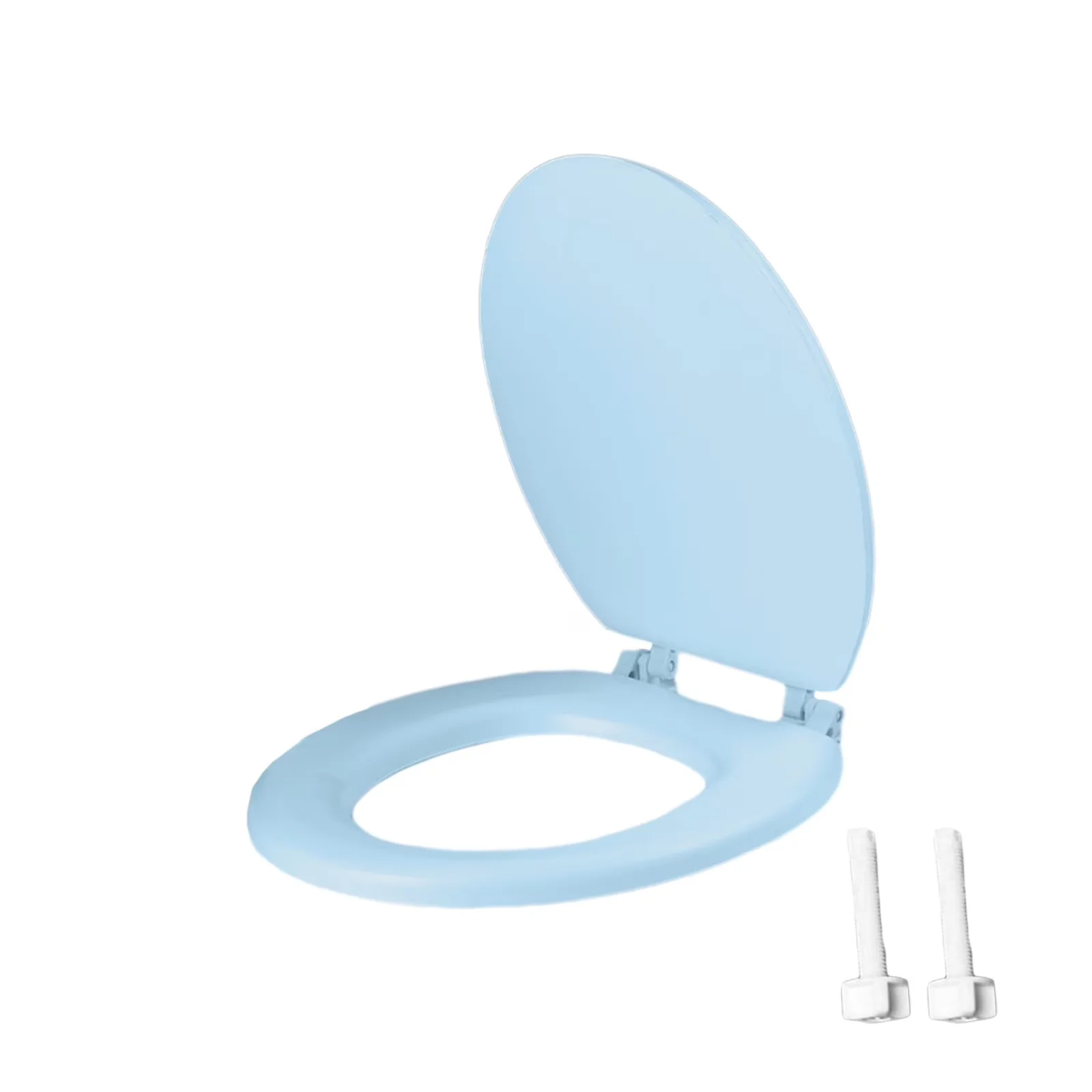Compact Toilet Seats And Lid with Easy Installation, Round Seat - Blue Plastic Model B80979