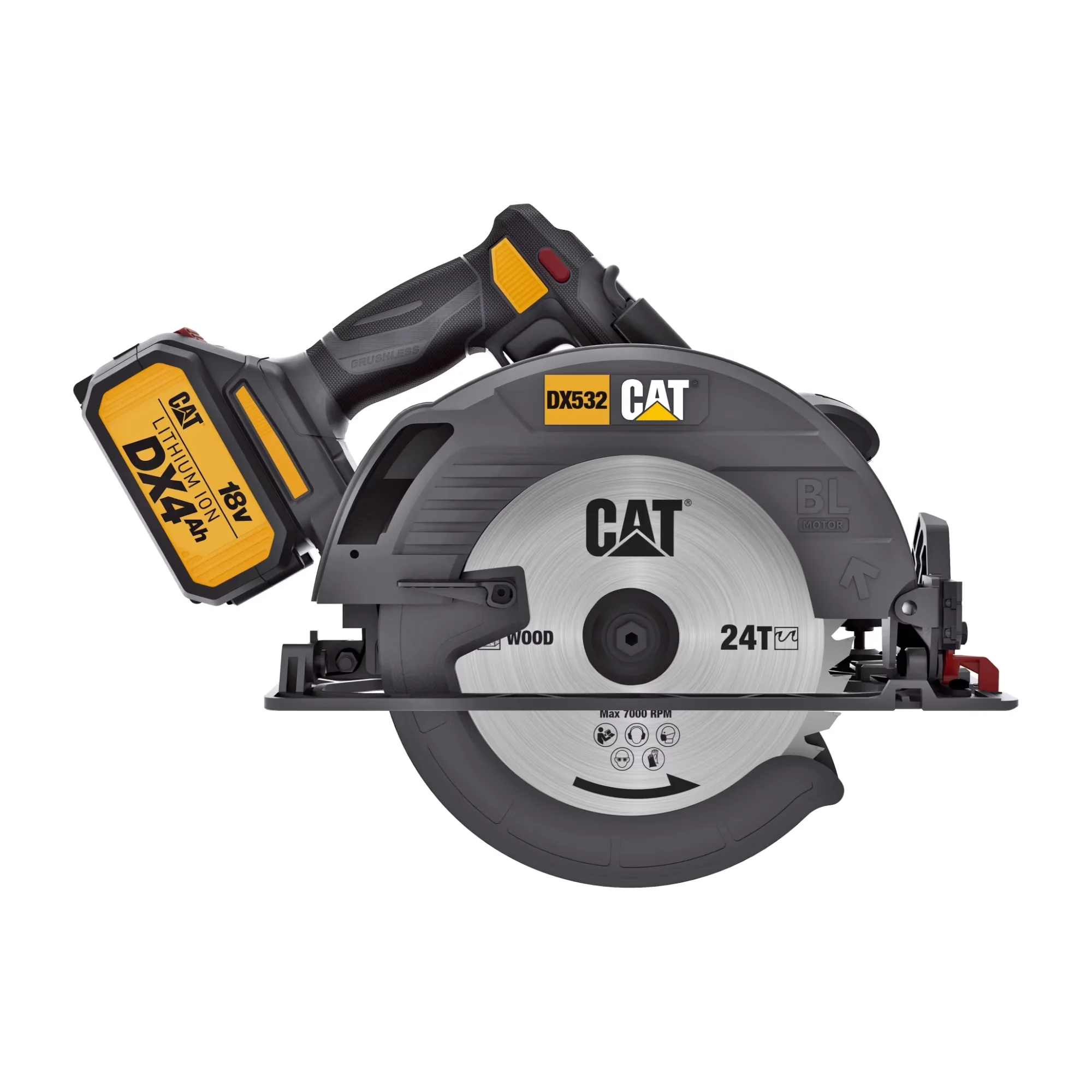 Power Saw Modern with Battery, 18V, Caterpillar Cat® DX532 18V 1 - Residential Grade Model 7E1E1C