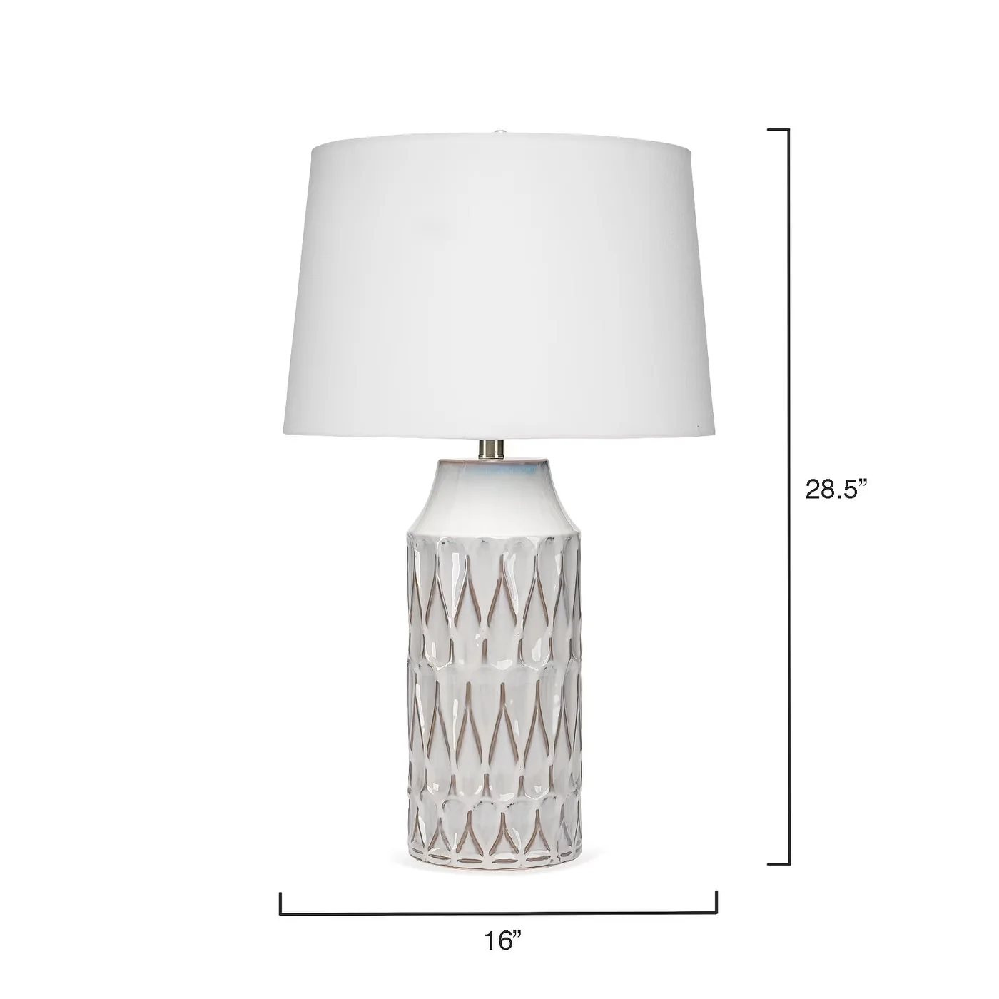 Durable Table Lamp with Incandescent, Accent Lamps, Cord length: 8 ft. clear cord - White Ceramic Model DF65EC