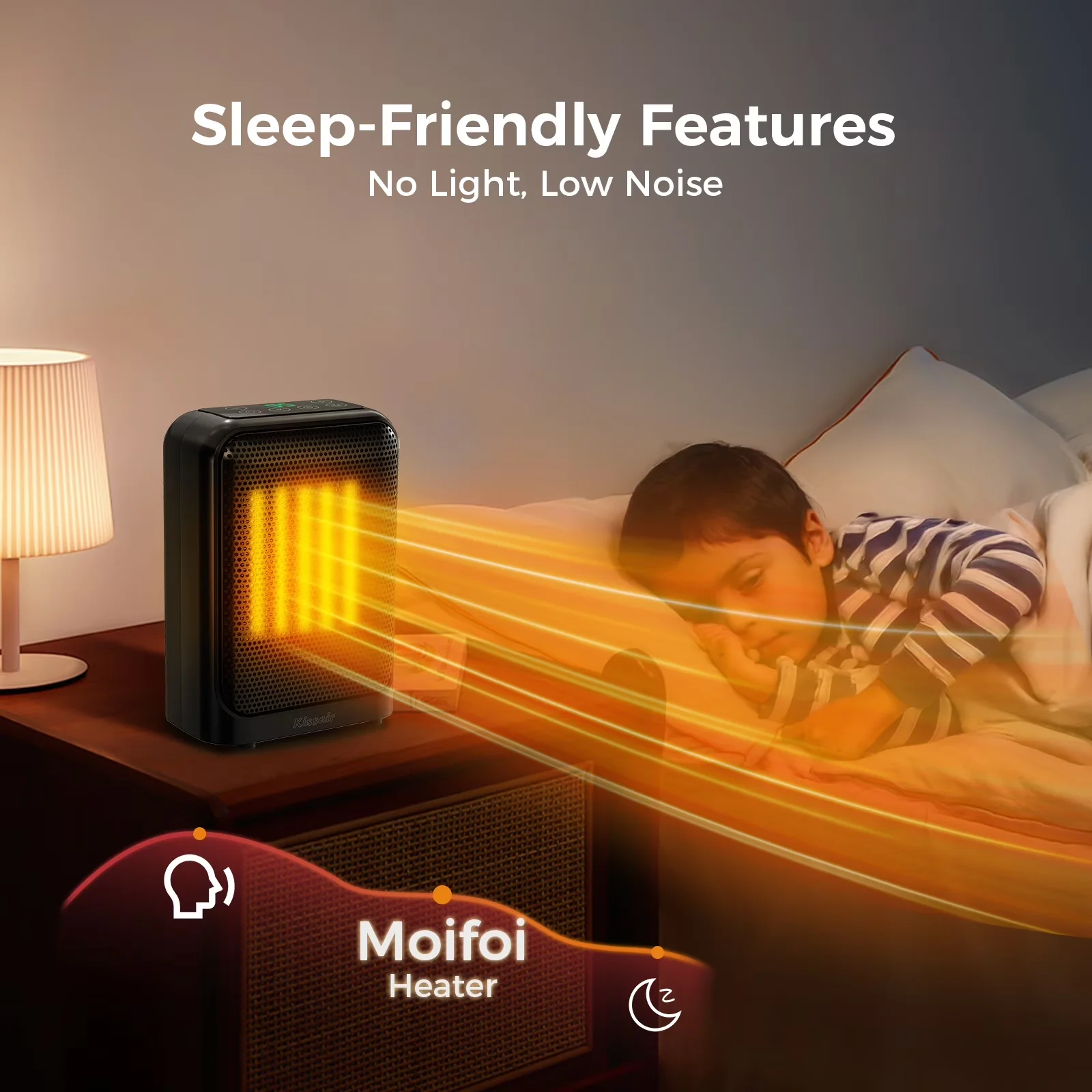Portable And Electric Space Heater Modern with 1500W, Easy To Clean - Black for Indoor Model 7F34B7