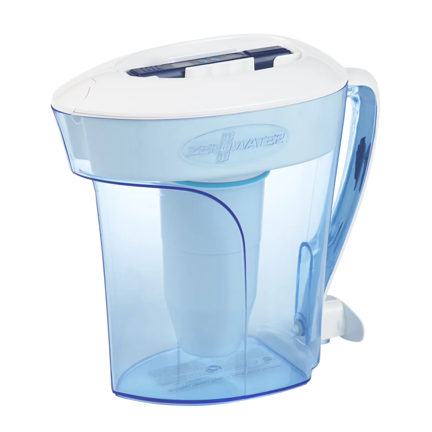 Innovative Water Filtration with Automatic Shut Off, 10 cup Ready-Pour™ 5-stage pitcher - Blue Plastic Model 833DD1