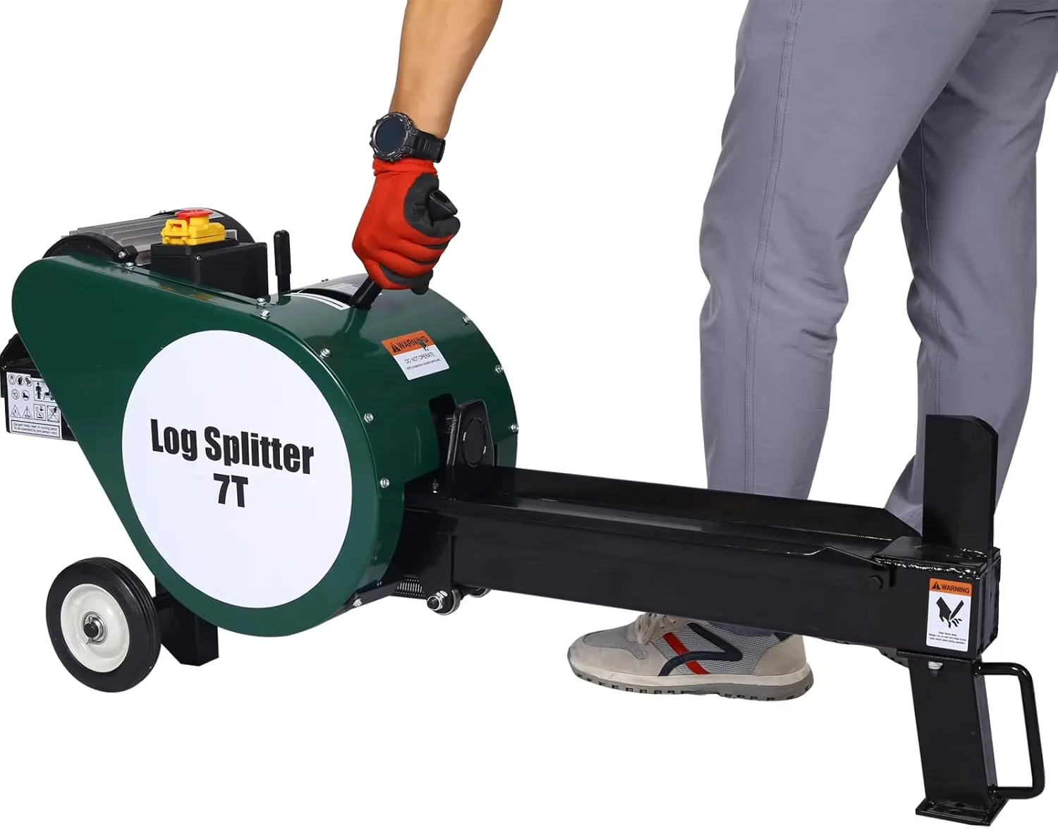 Professional Logsplitter with Wheeled - Green Compact 2HP - Satisfaction Guaranteed Model 367643
