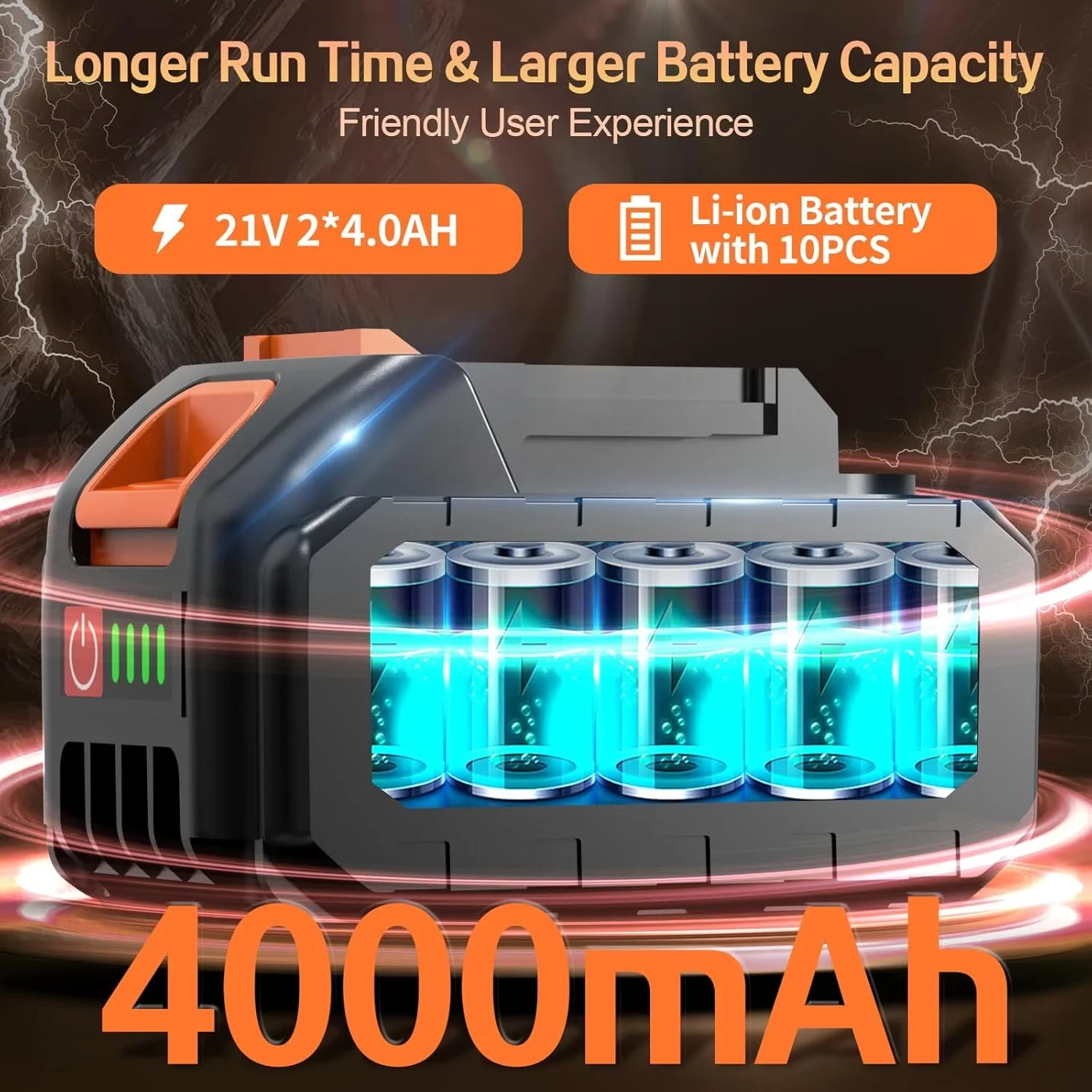 Stylish Air Tools Compressor with Battery, 21V, Cordless Impact Wrench for Car - Model 8748C5