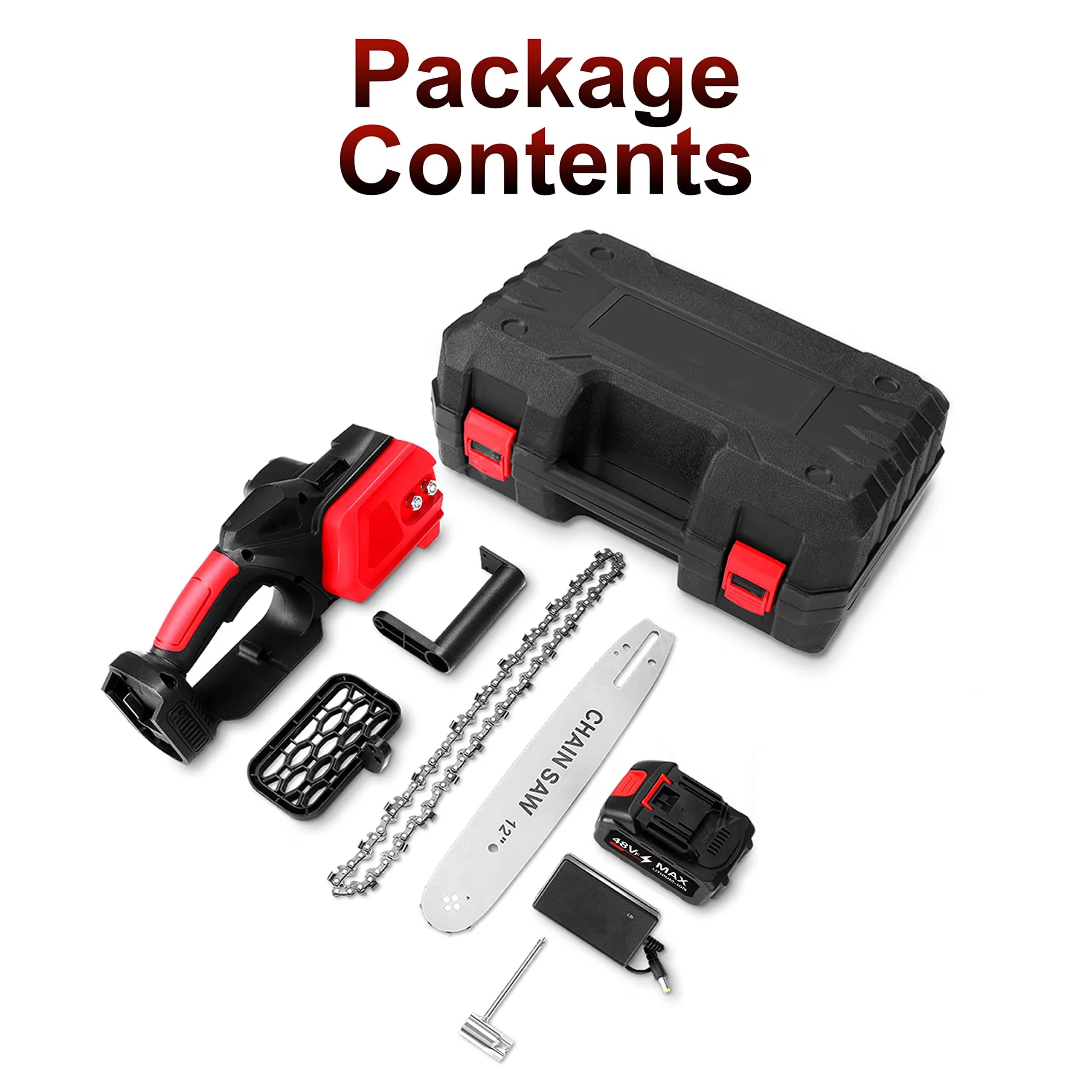 Compact Chainsaw with Battery, 1300W, 24V - Black for Residential, Commercial Model EB86BB